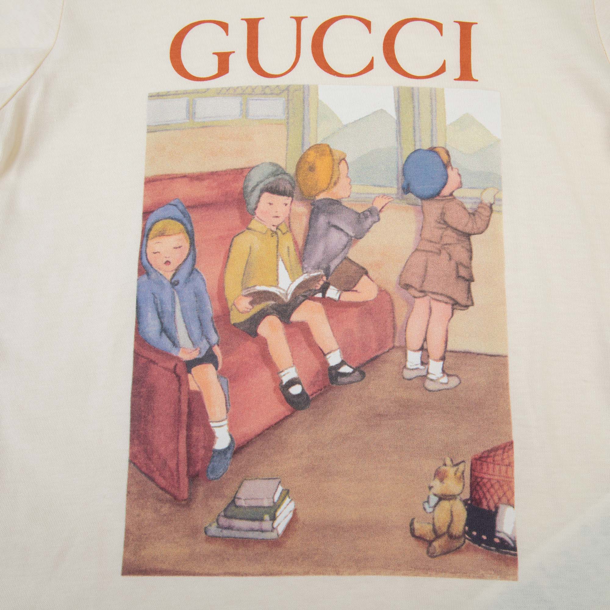 Baby Boys & Girls White Printed Cotton T-Shirt