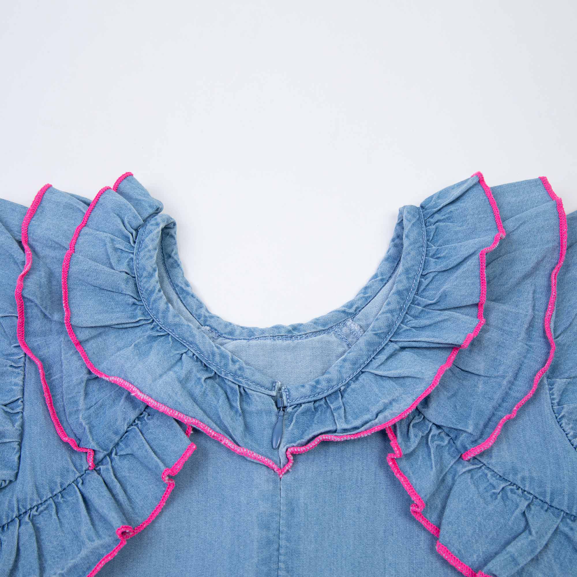 Baby Girls Blue Denim Dress Set