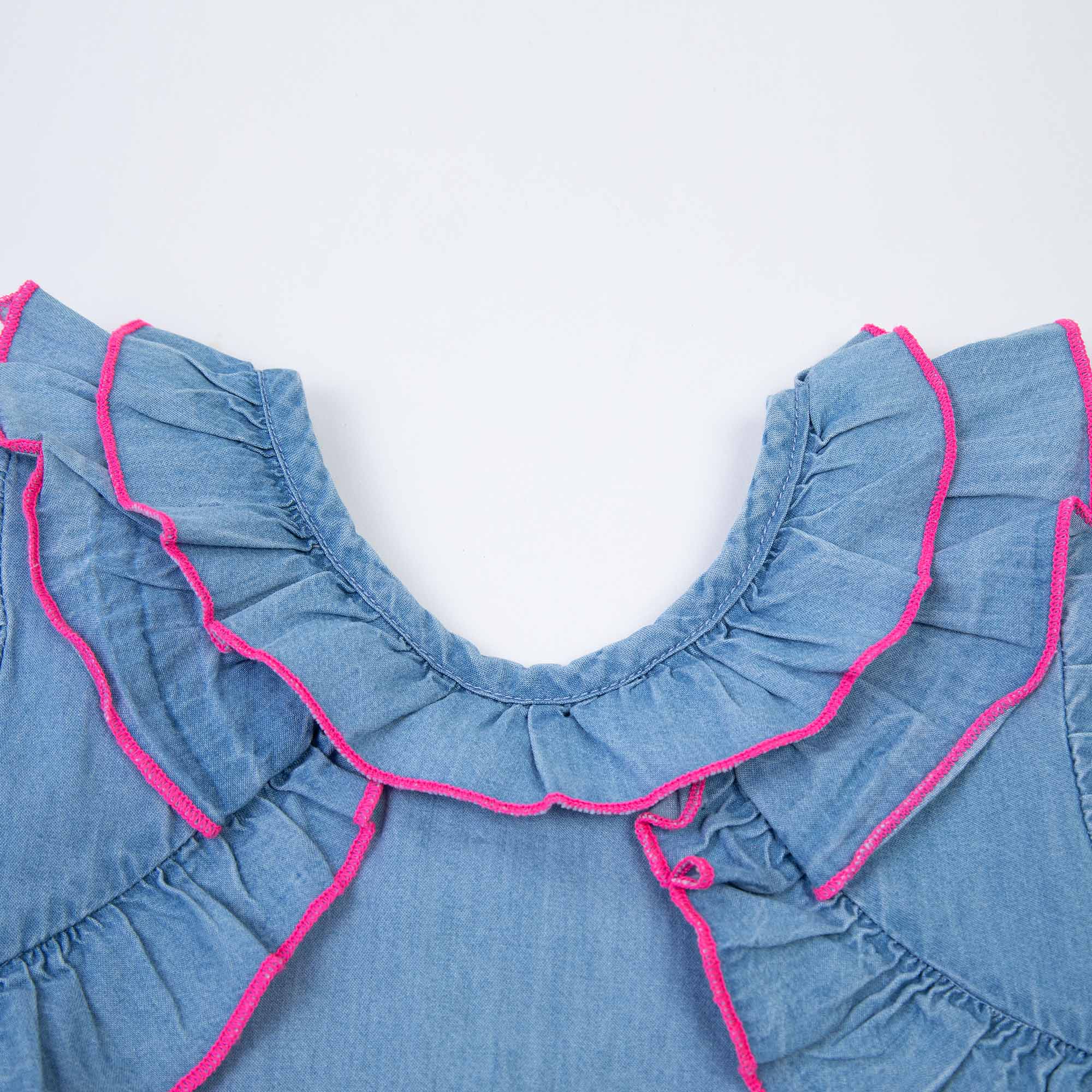 Baby Girls Blue Denim Dress Set