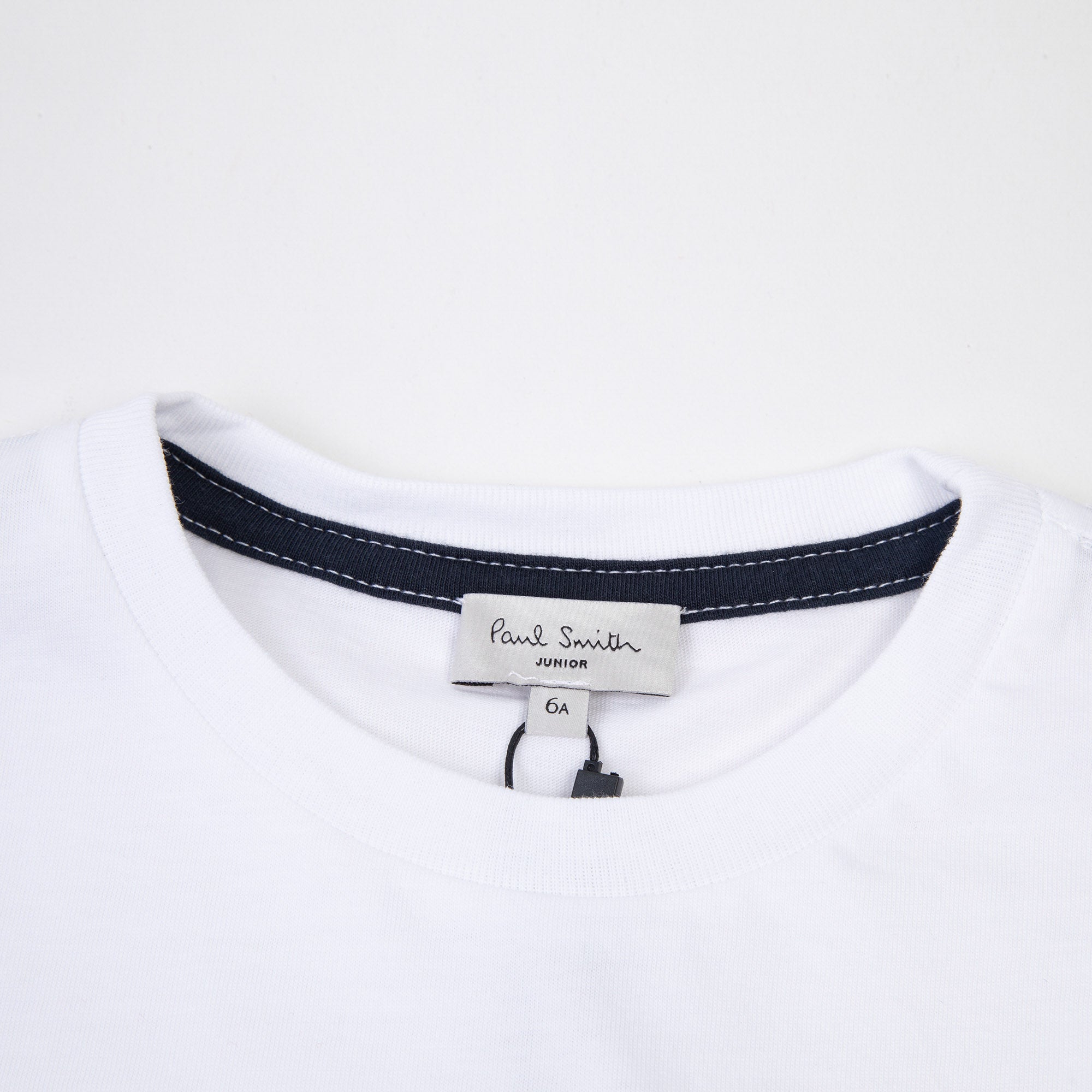 Boys White Printed Cotton T-Shirt