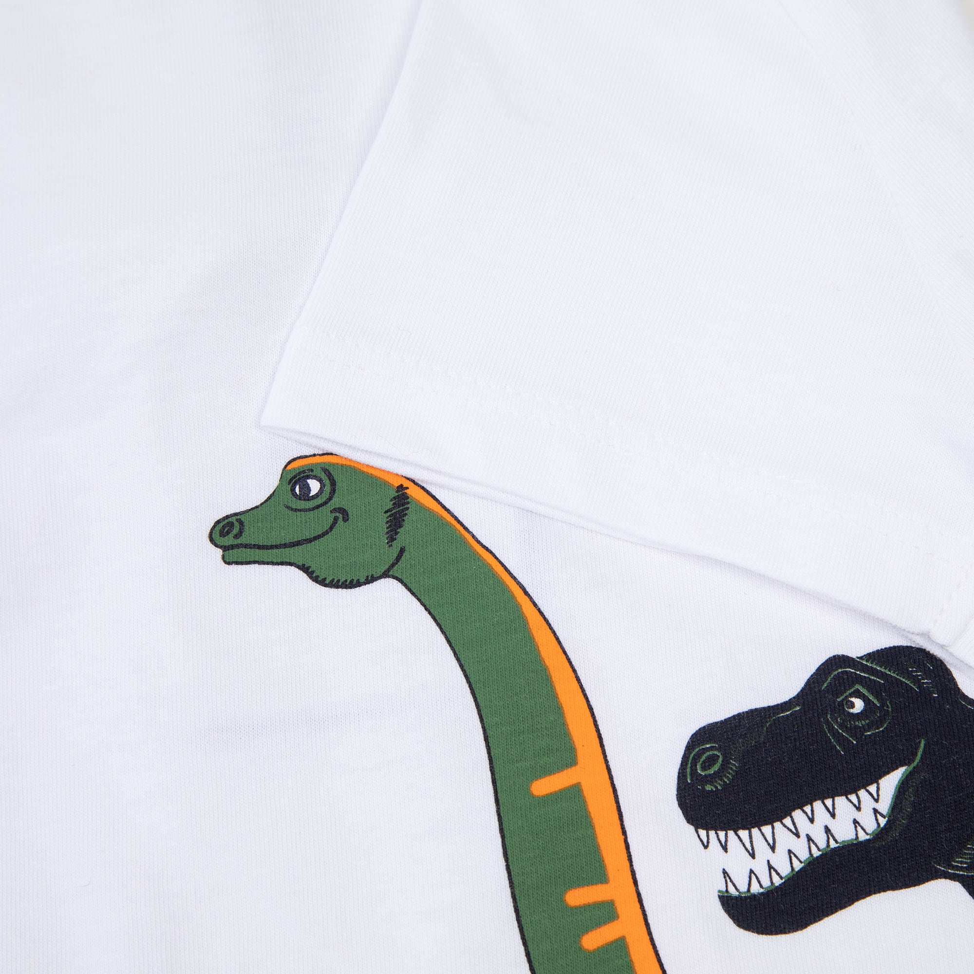 Boys White Printed Cotton T-Shirt