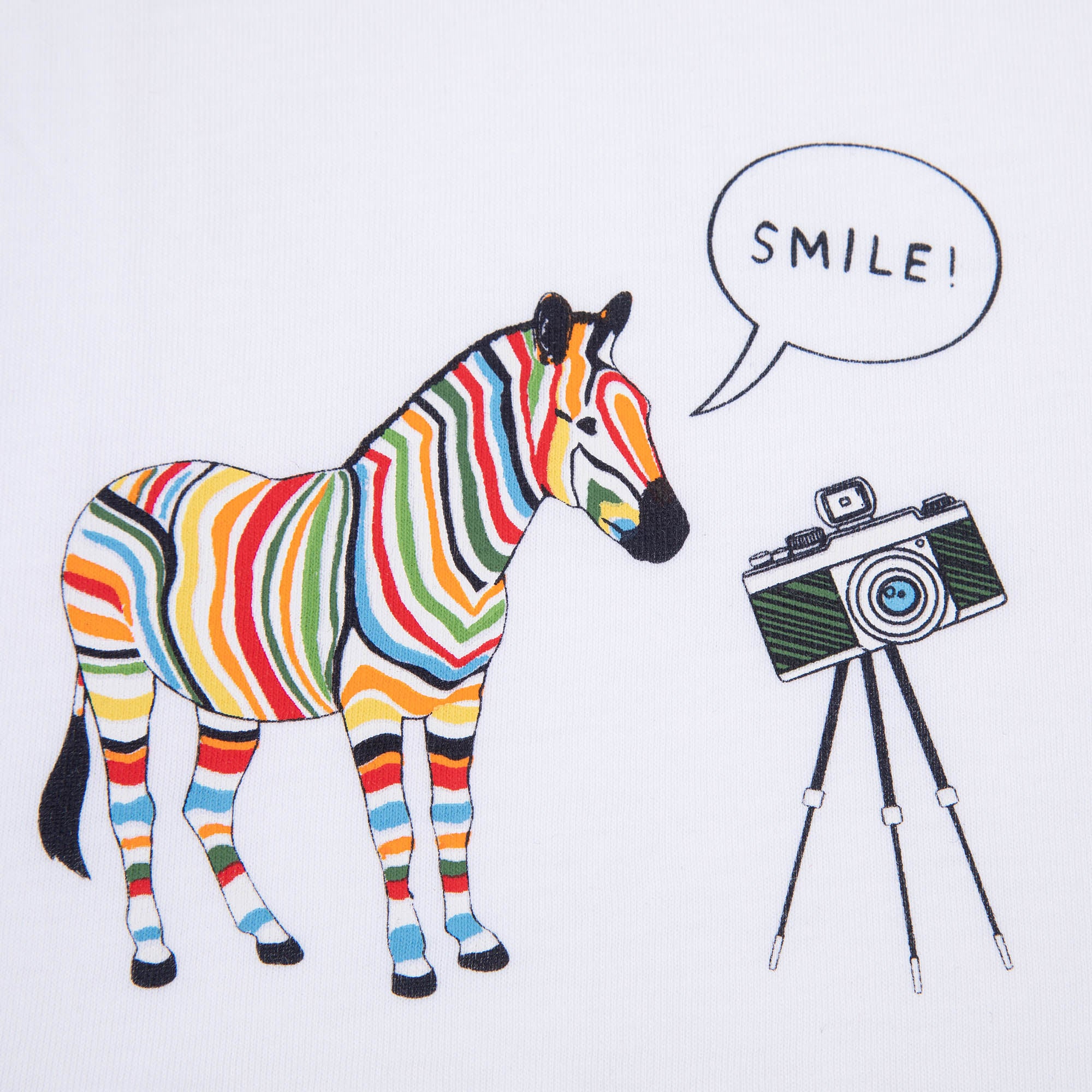 Boys White Printed Cotton T-Shirt