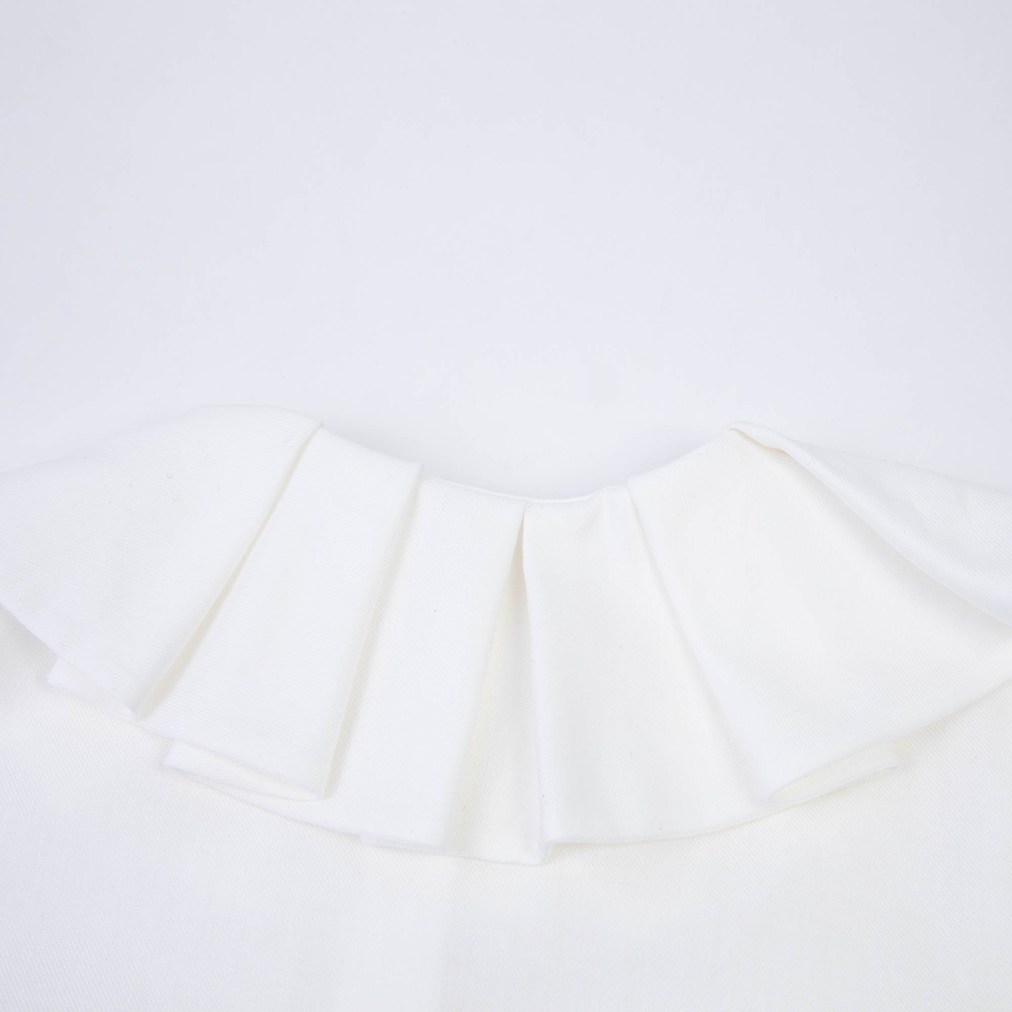 Girls White Ruffle Cotton Shirt
