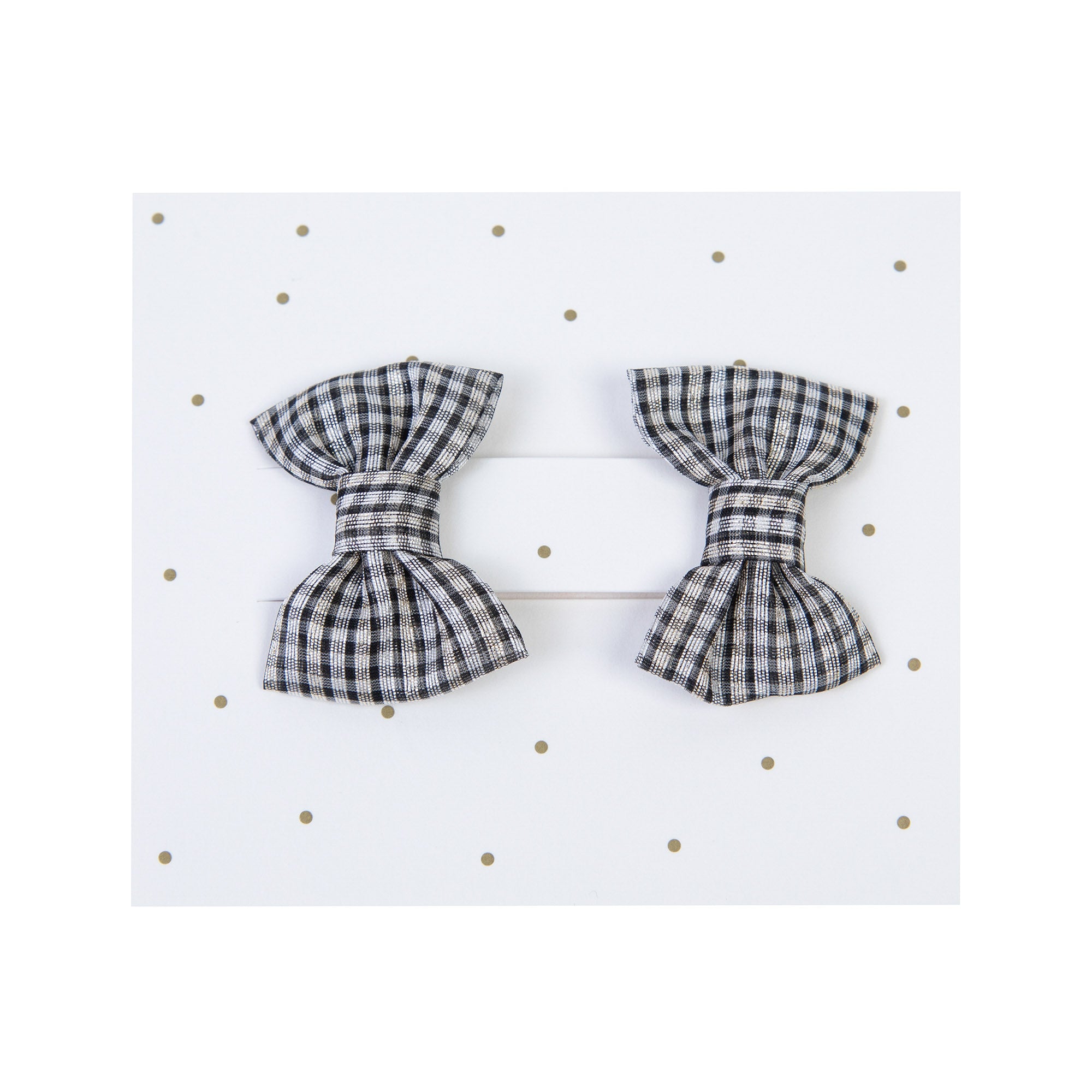 Girls Black Check Hair Clips