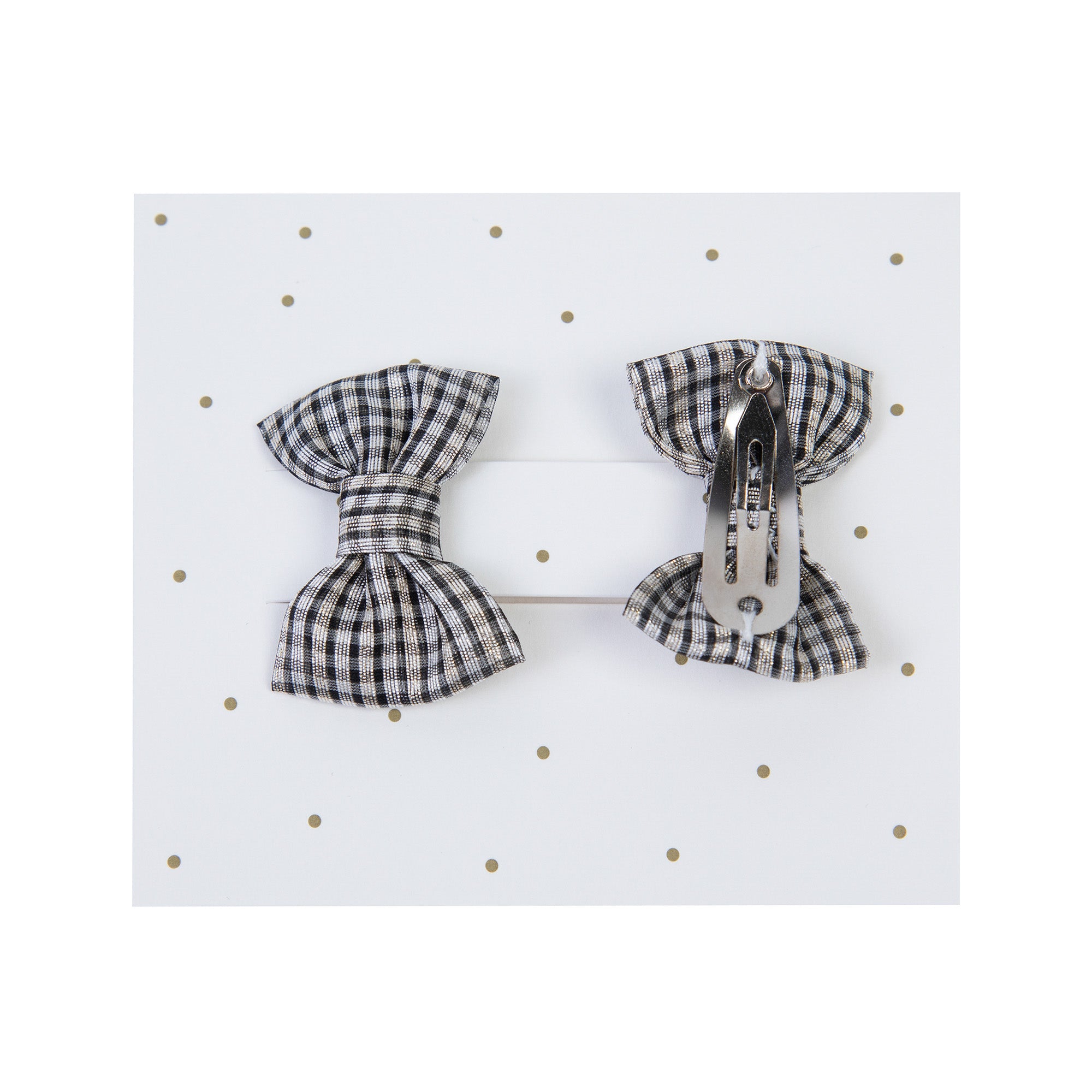 Girls Black Check Hair Clips