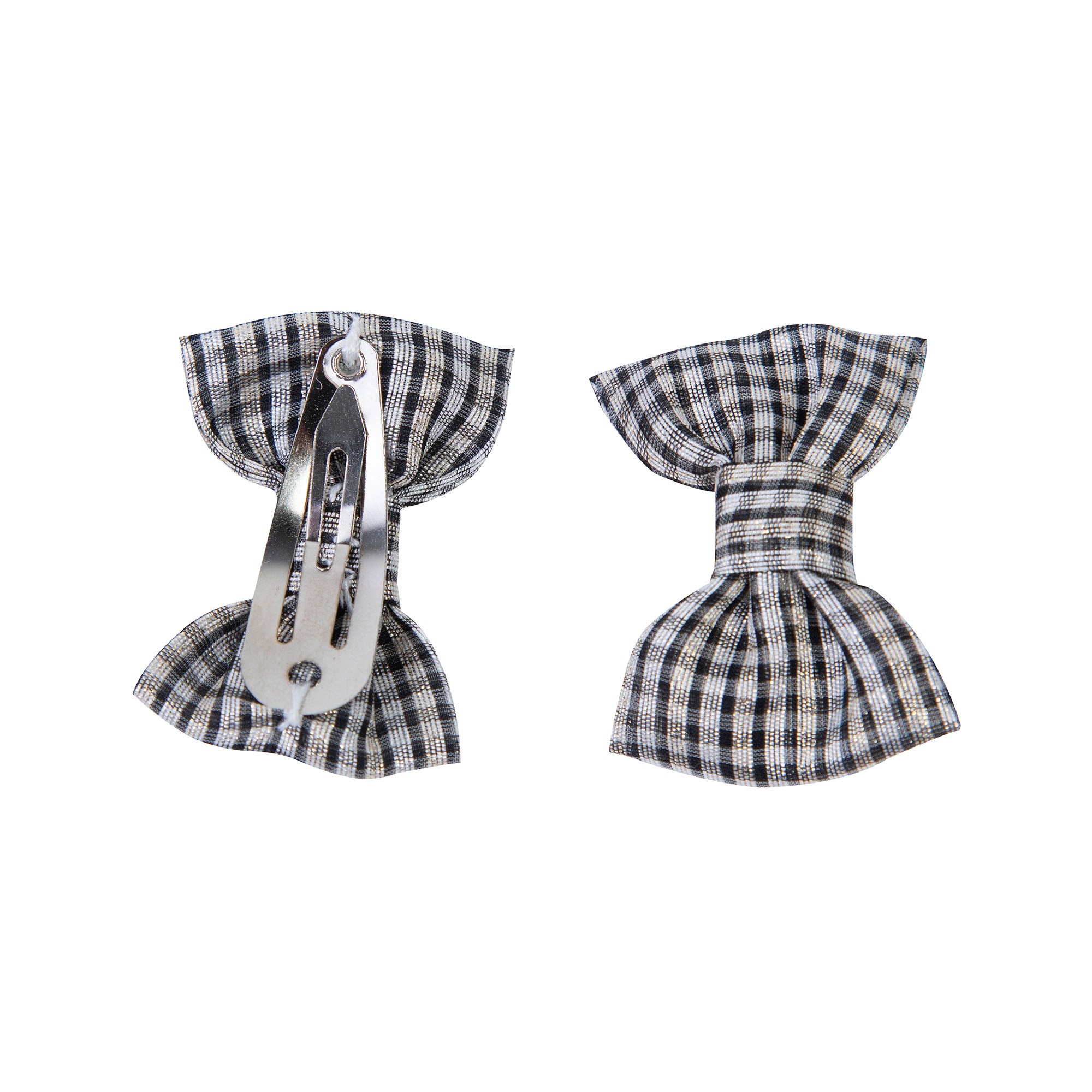 Girls Black Check Hair Clips