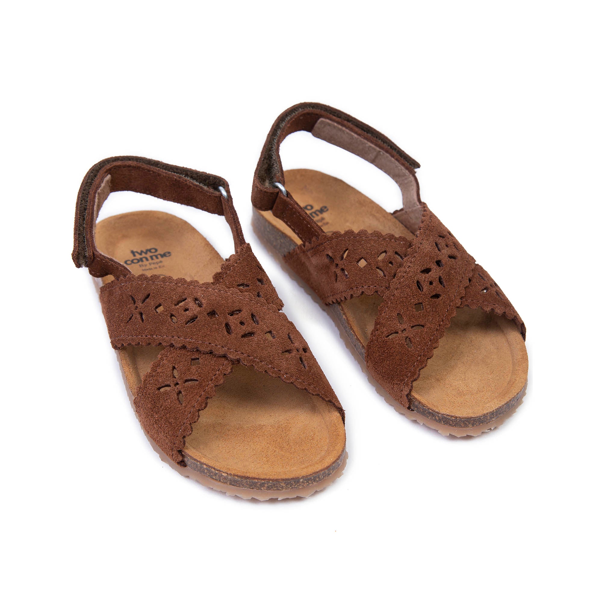 Boys & Girls Brown Cut-out Sandals