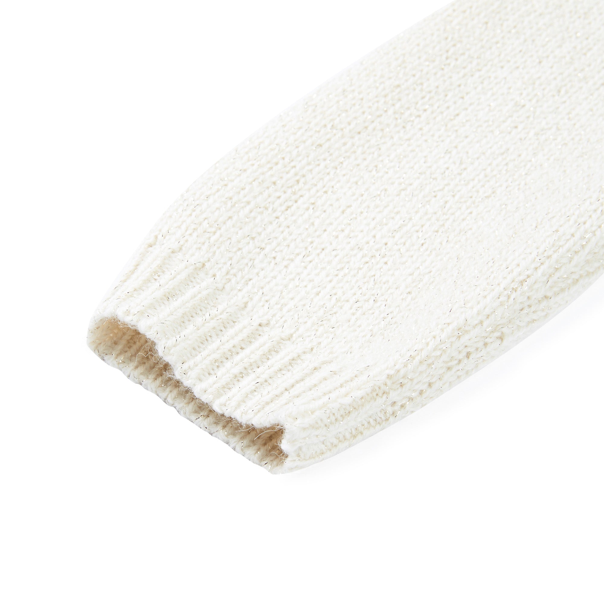 Girls White Frill Wool Sweater
