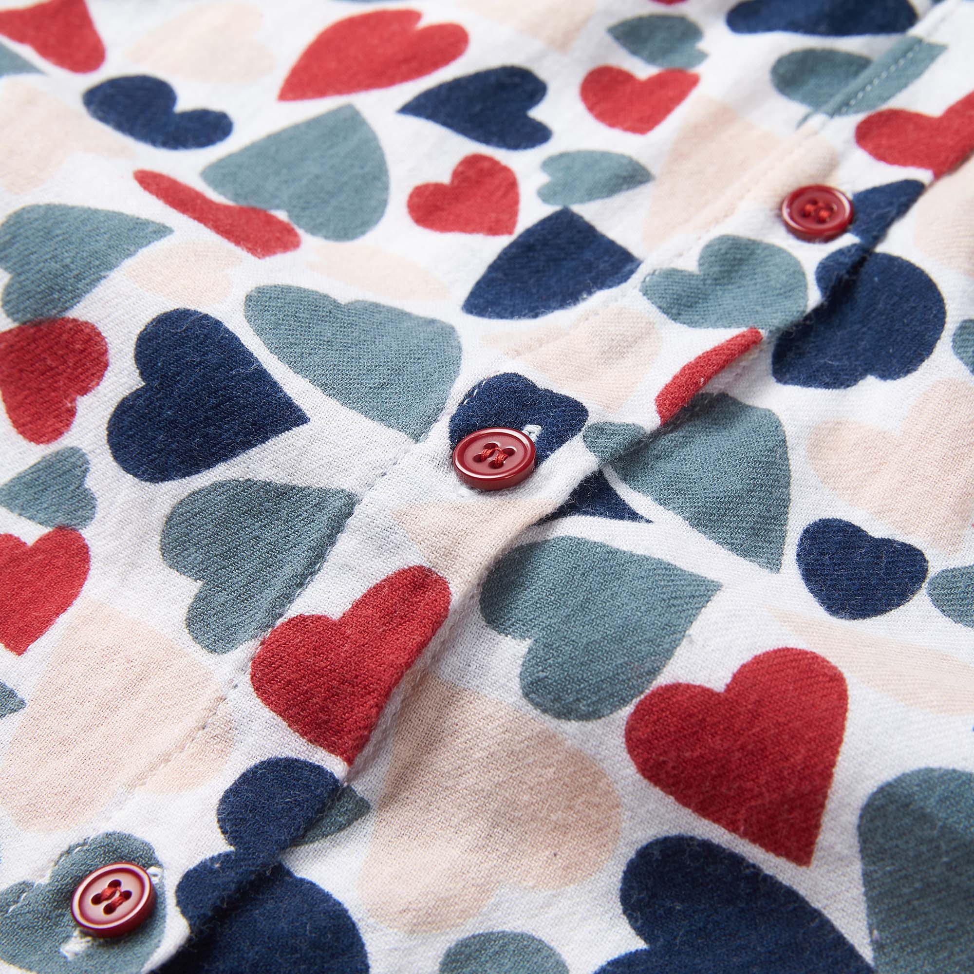 Girls Beige Heart Cotton Blouse