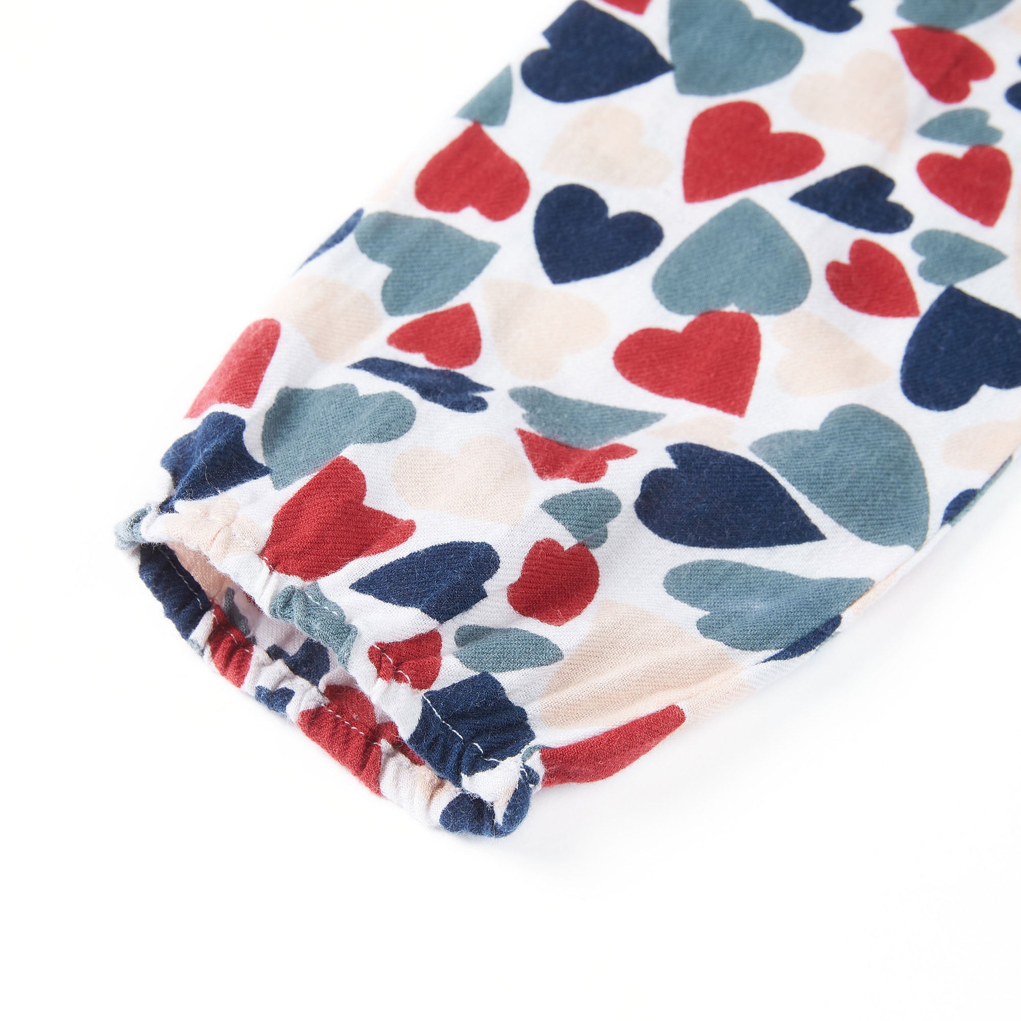 Girls Beige Heart Cotton Blouse