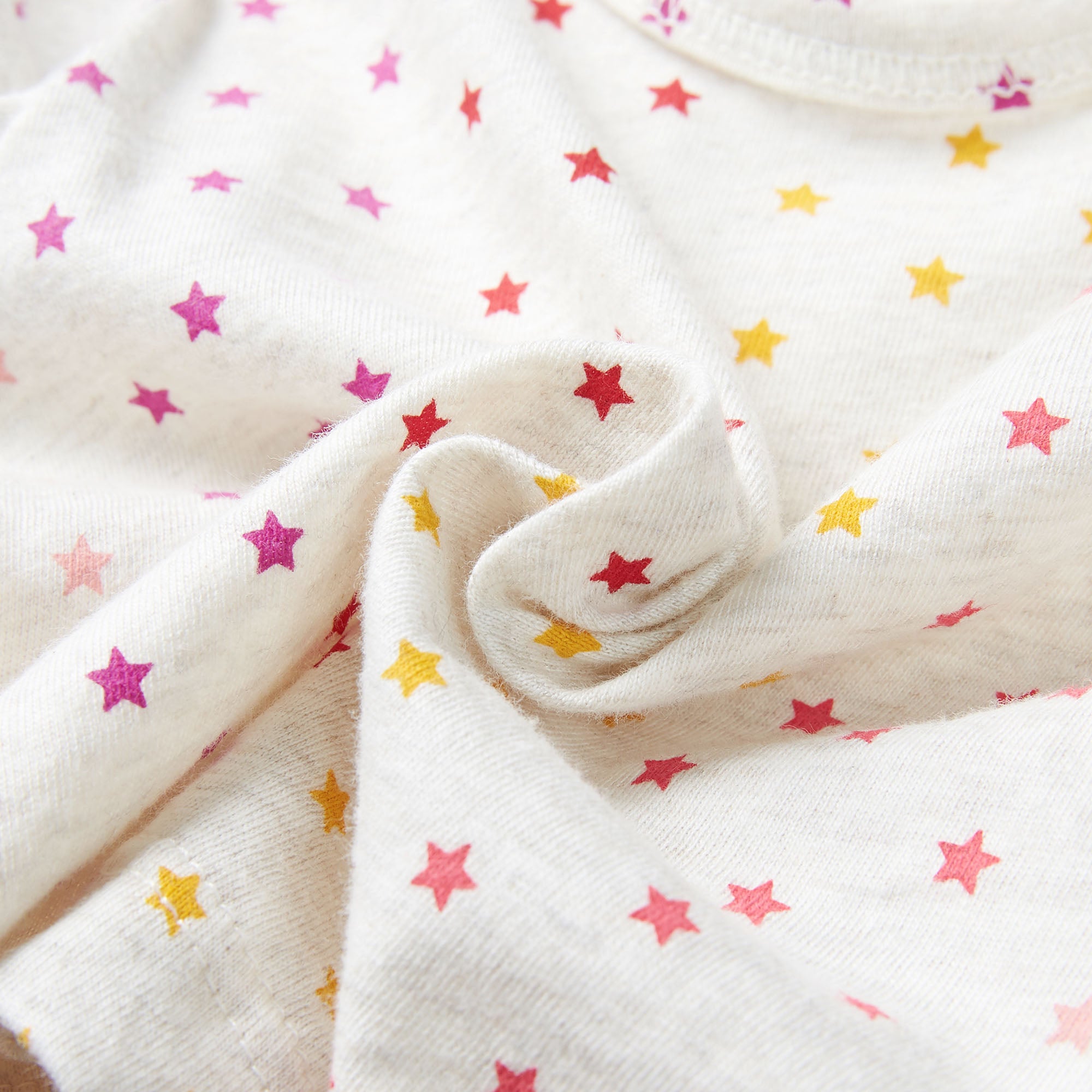 Baby Girls Beige Star Cotton Nightwear Set