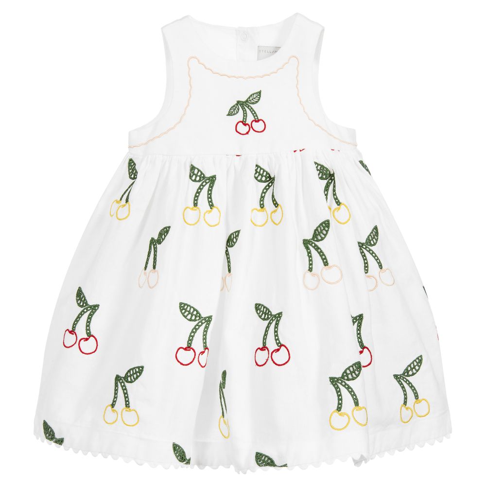Baby Girls White Cherry Dress