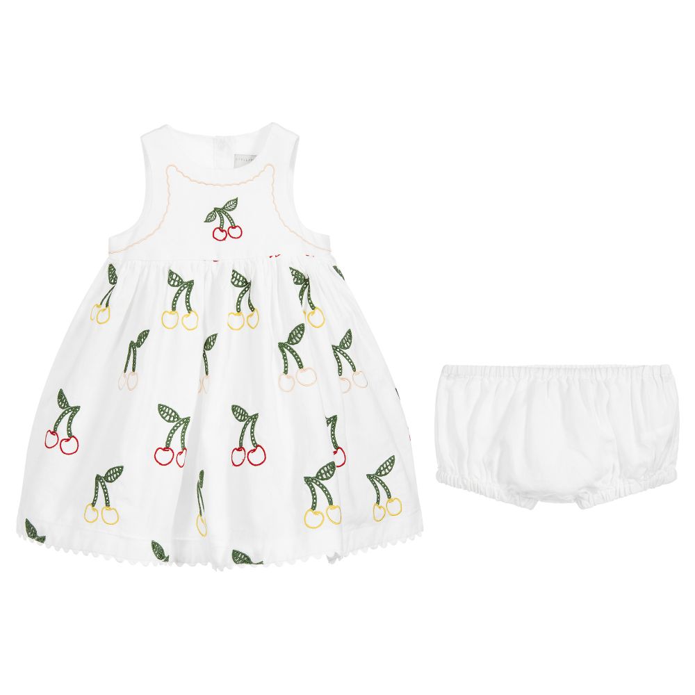 Baby Girls White Cherry Dress