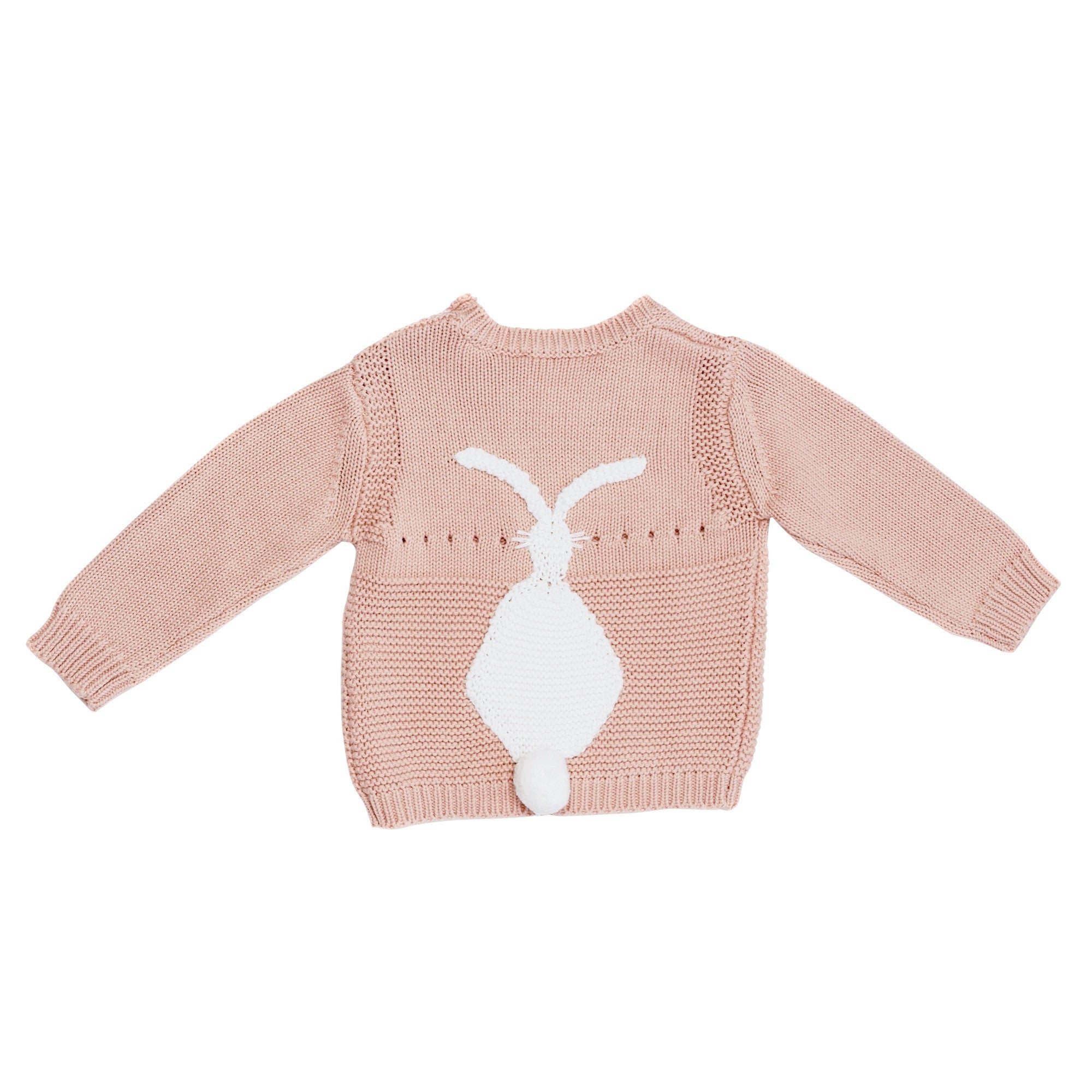 Baby Pink Bunny Trims Sweater - CÉMAROSE | Children's Fashion Store