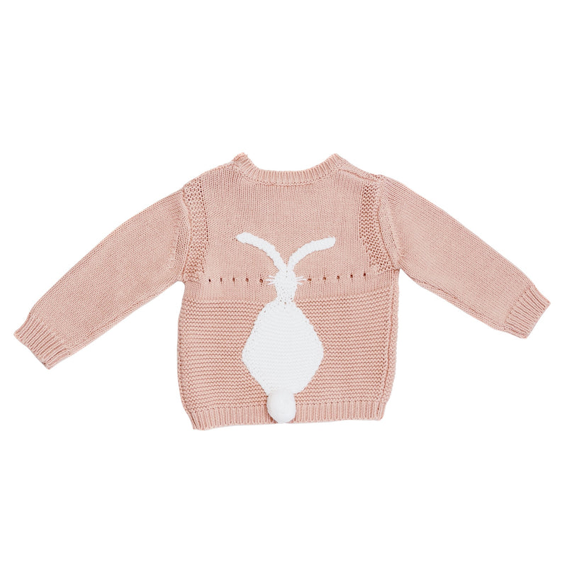 Baby Pink Bunny Trims Sweater - CÉMAROSE | Children's Fashion Store