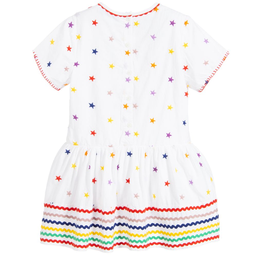 Girls White Star Dress