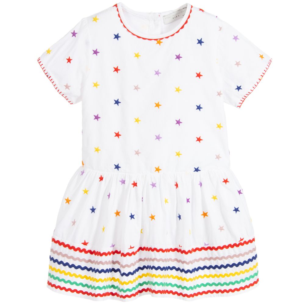 Girls White Star Dress