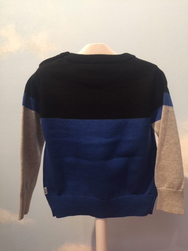 Baby Boys Blue Logo Cotton Sweater