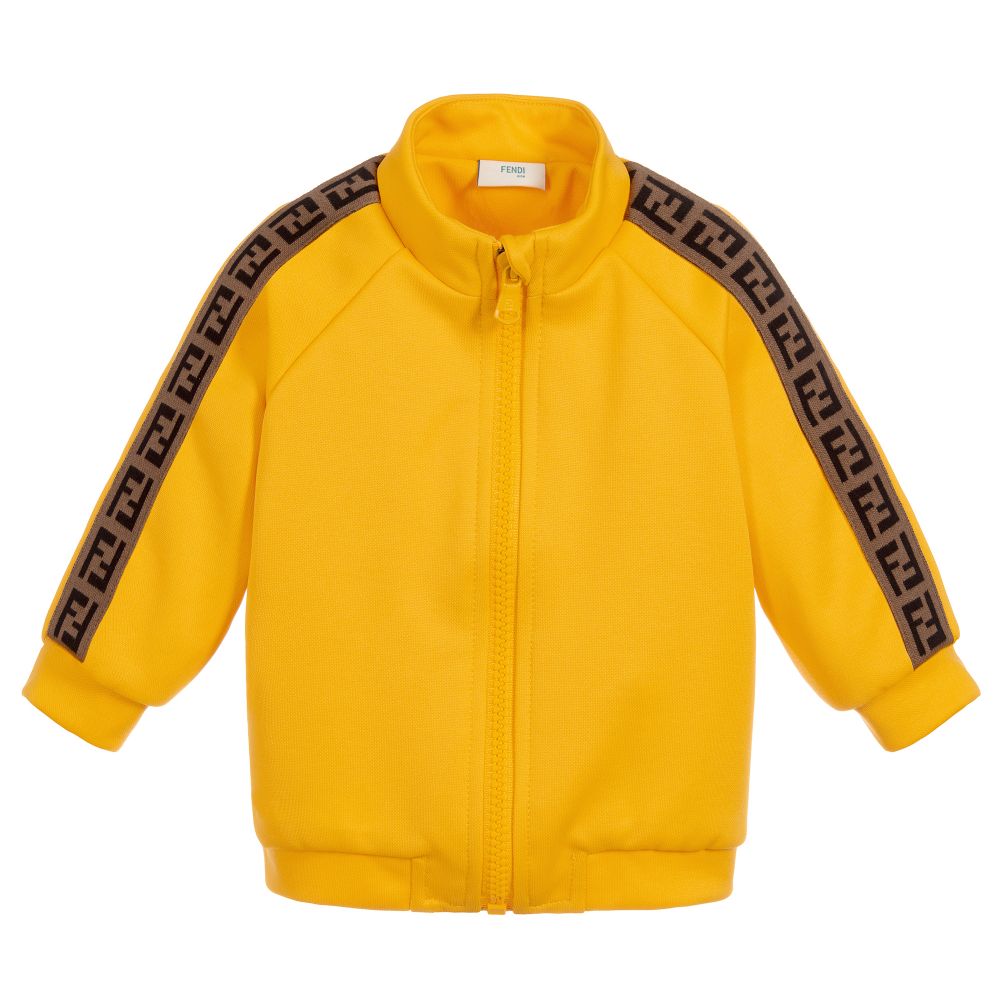 Baby Boys Yellow 'FF' Logo Coat