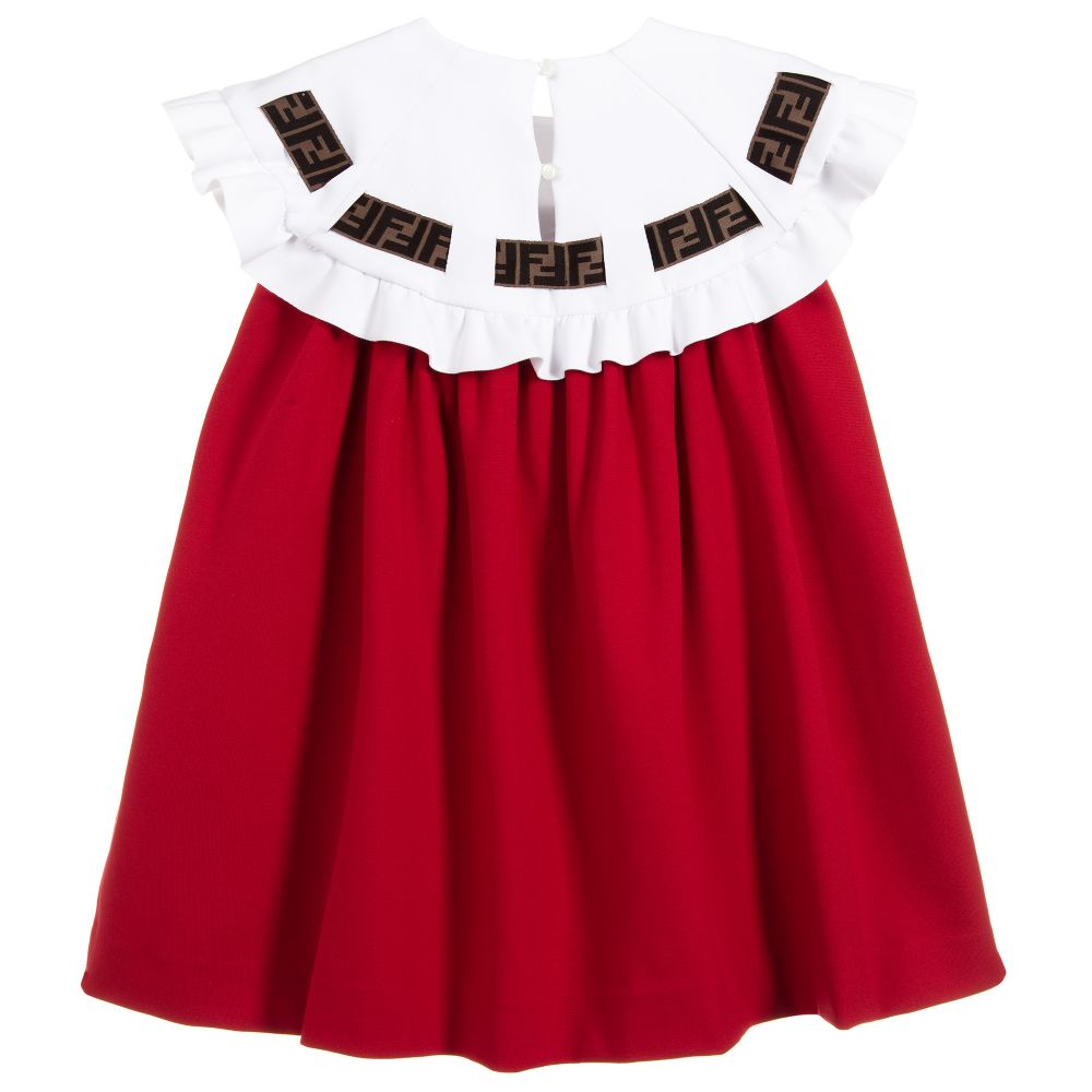 Girls Red & Ivory Jersey Dress