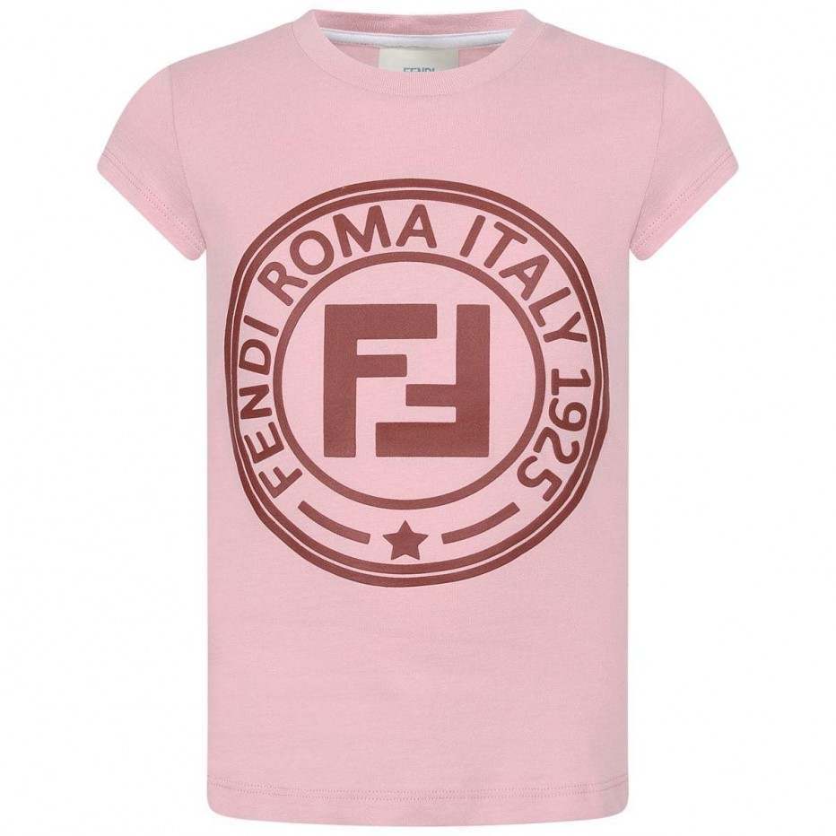 Girls Pink Logo Printed T-shirt