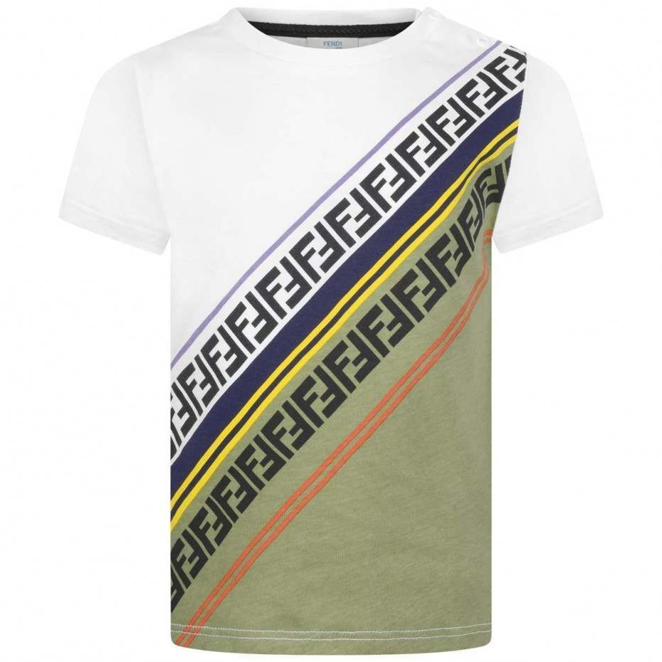 Boys Diagonal Striped Cotton T-shirt
