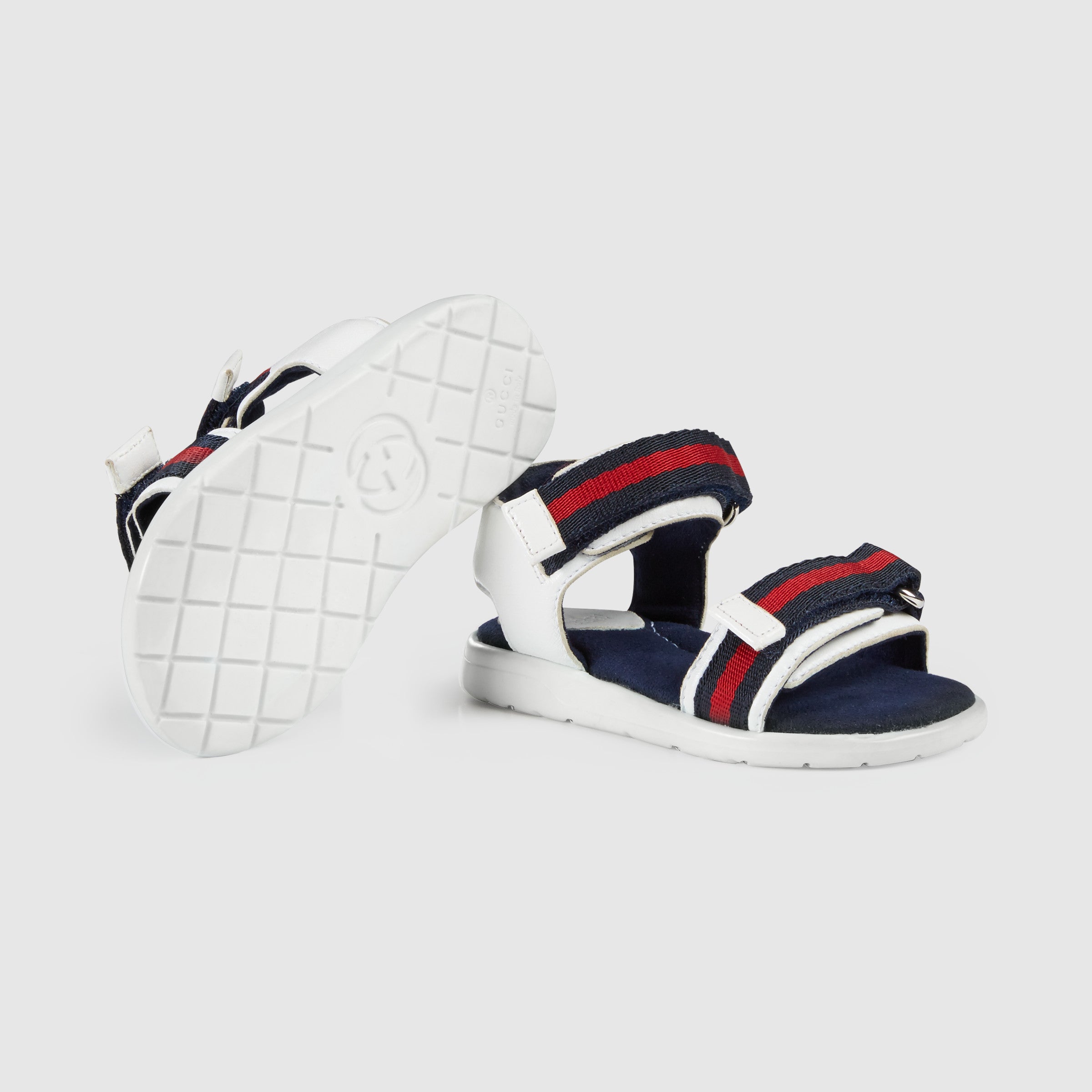 Baby Boys White & Blue striped Sandals