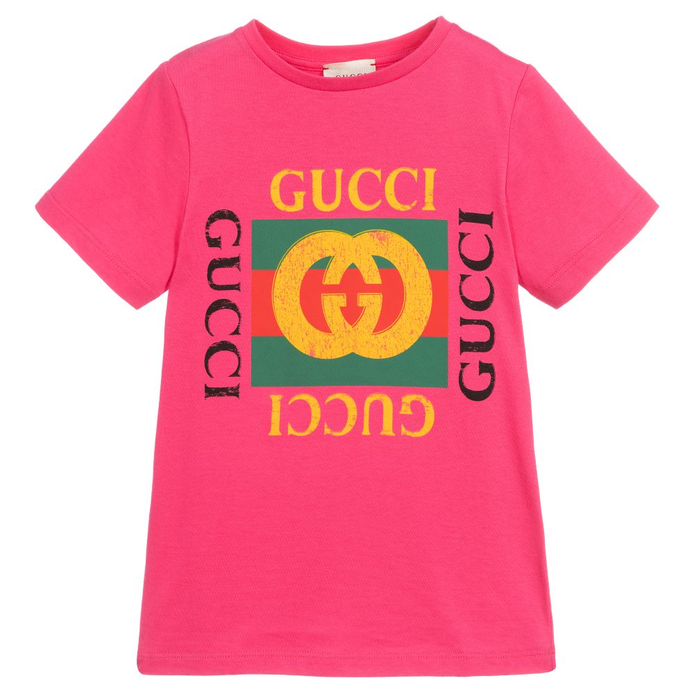 Girls Pink Logo Cotton T-shirt