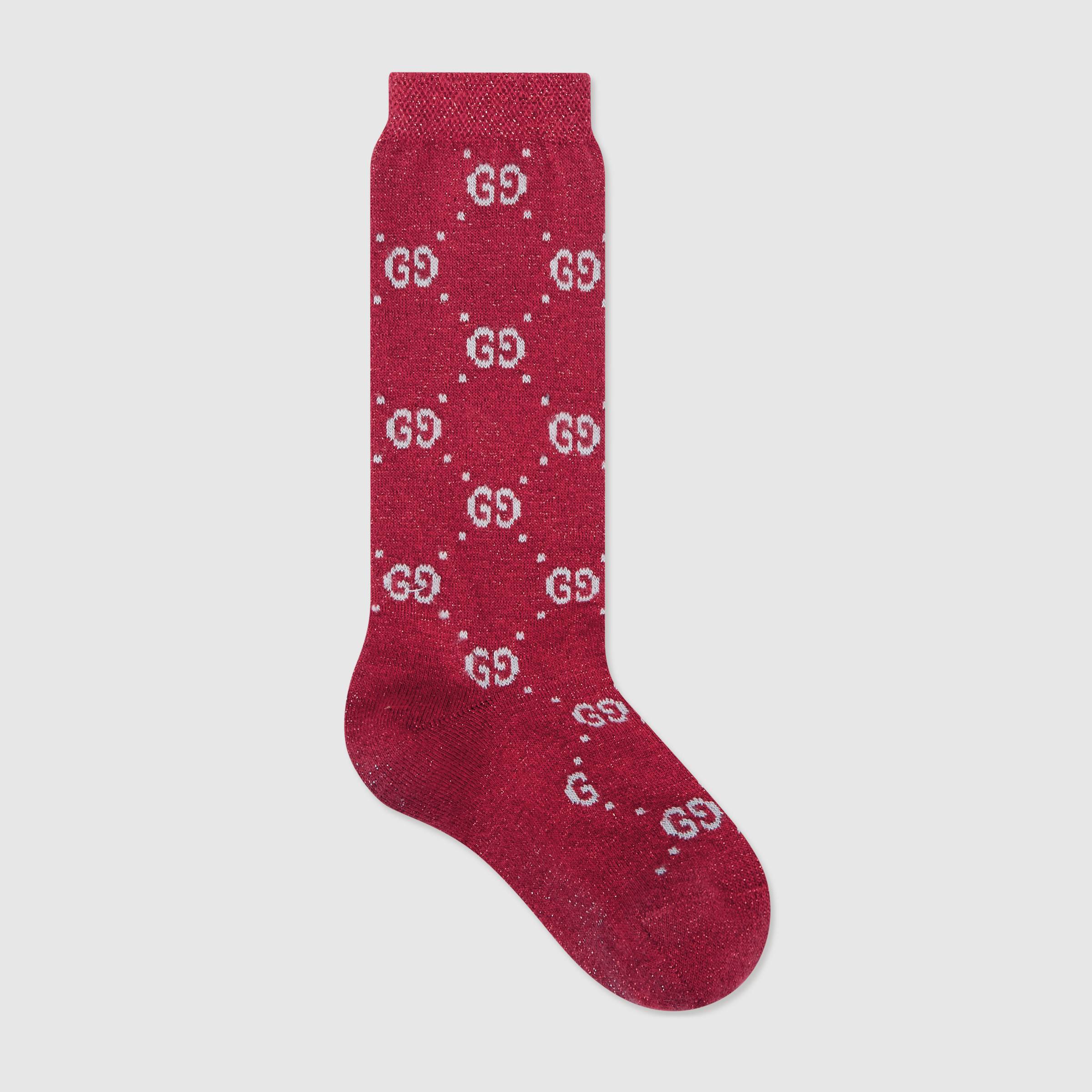 Girls Flame Red Cotton Socks