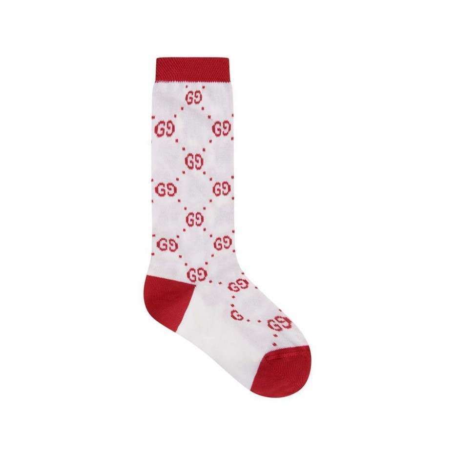 Girls White & Red Socks