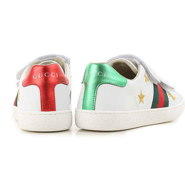 Boys and Girls White Embroidery Shoes