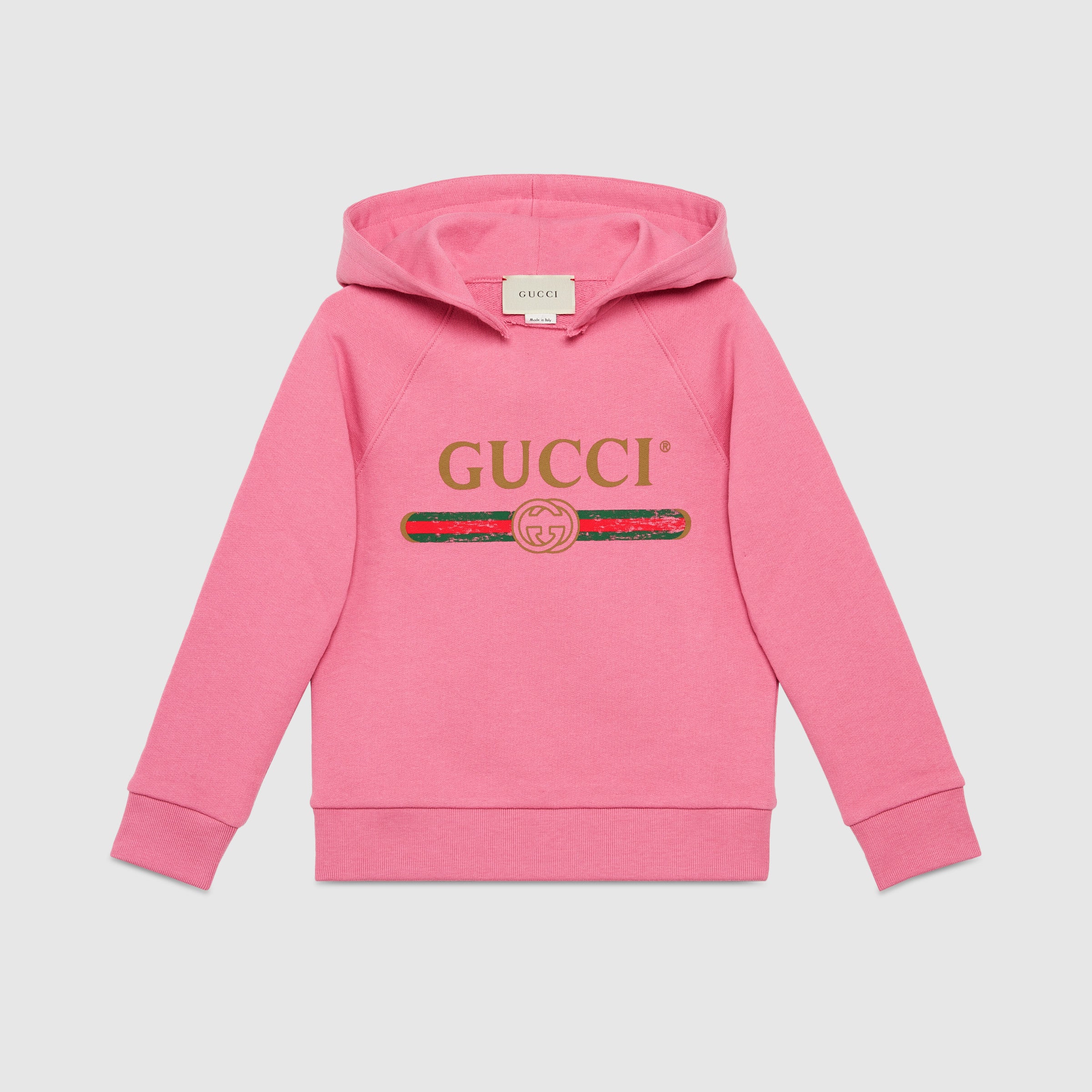 Girls Pink Logo Cotton Sweatshirt