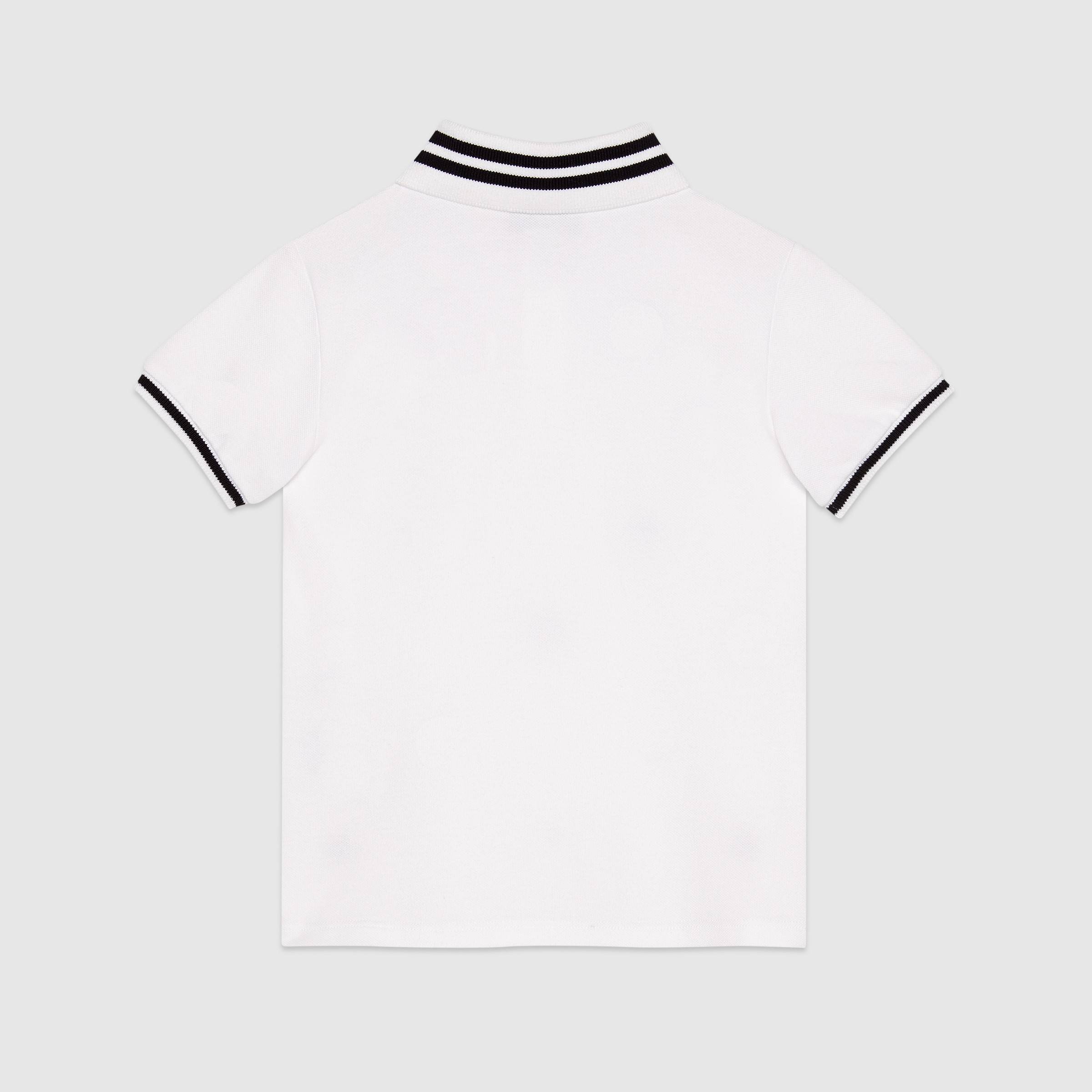 Boys White Polo Embroidery Cotton Shirt