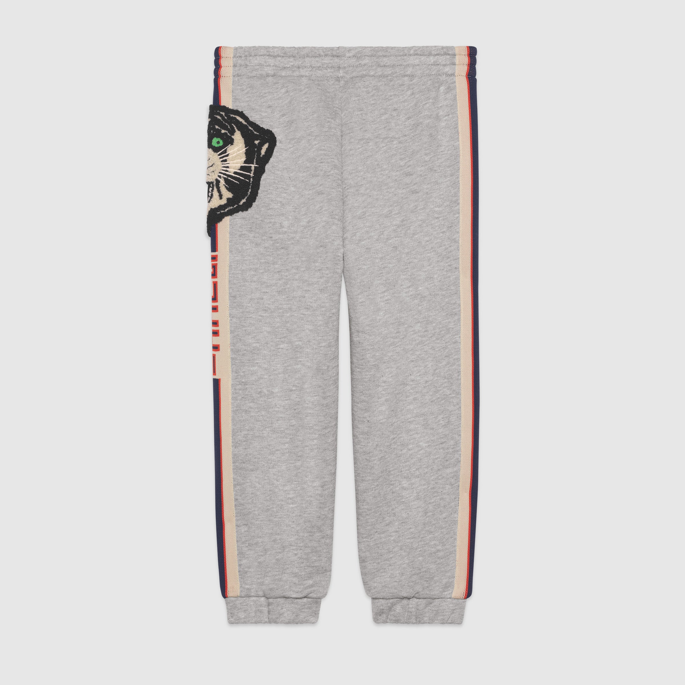 Boys Grey Embroidery Cotton Trousers