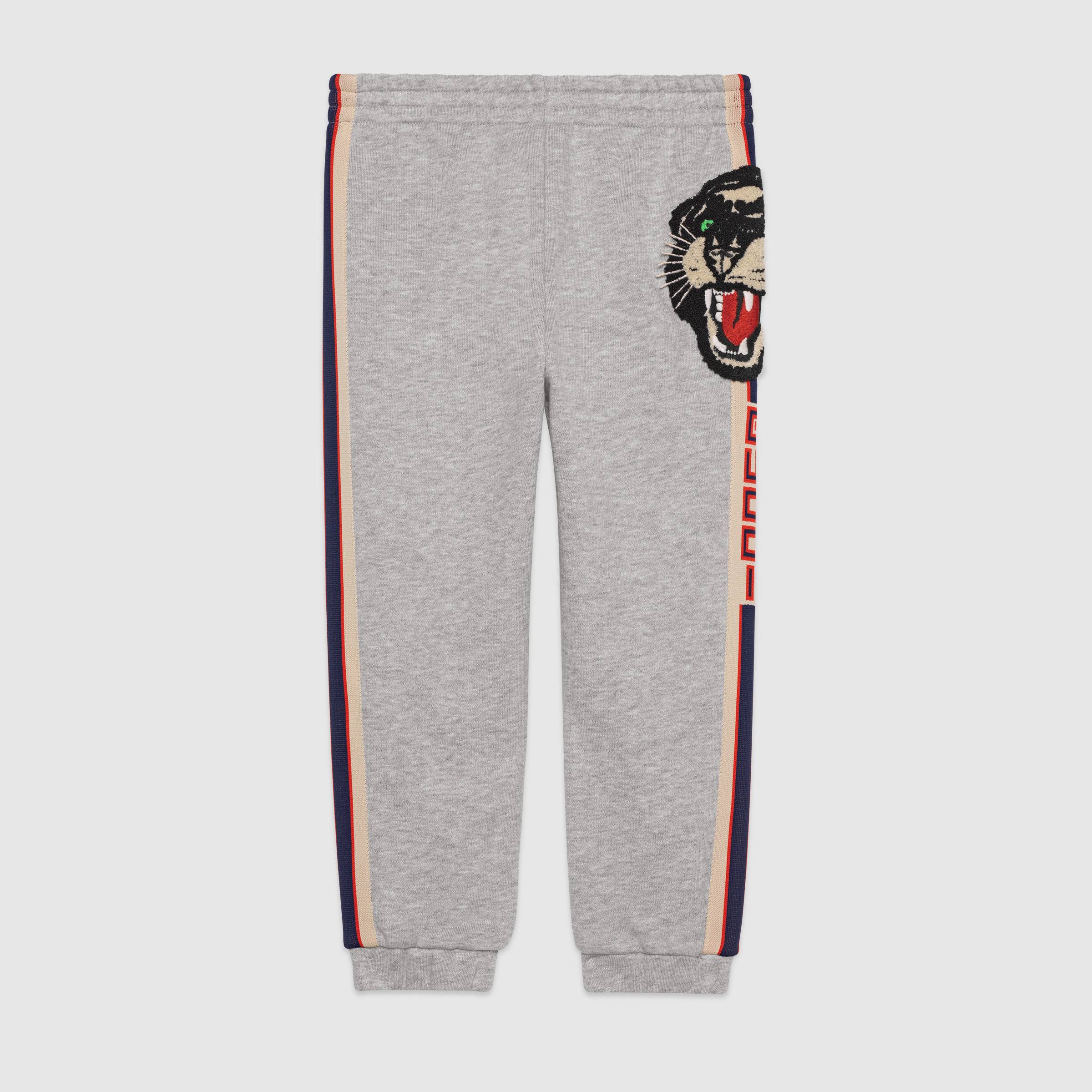Boys Grey Embroidery Cotton Trousers