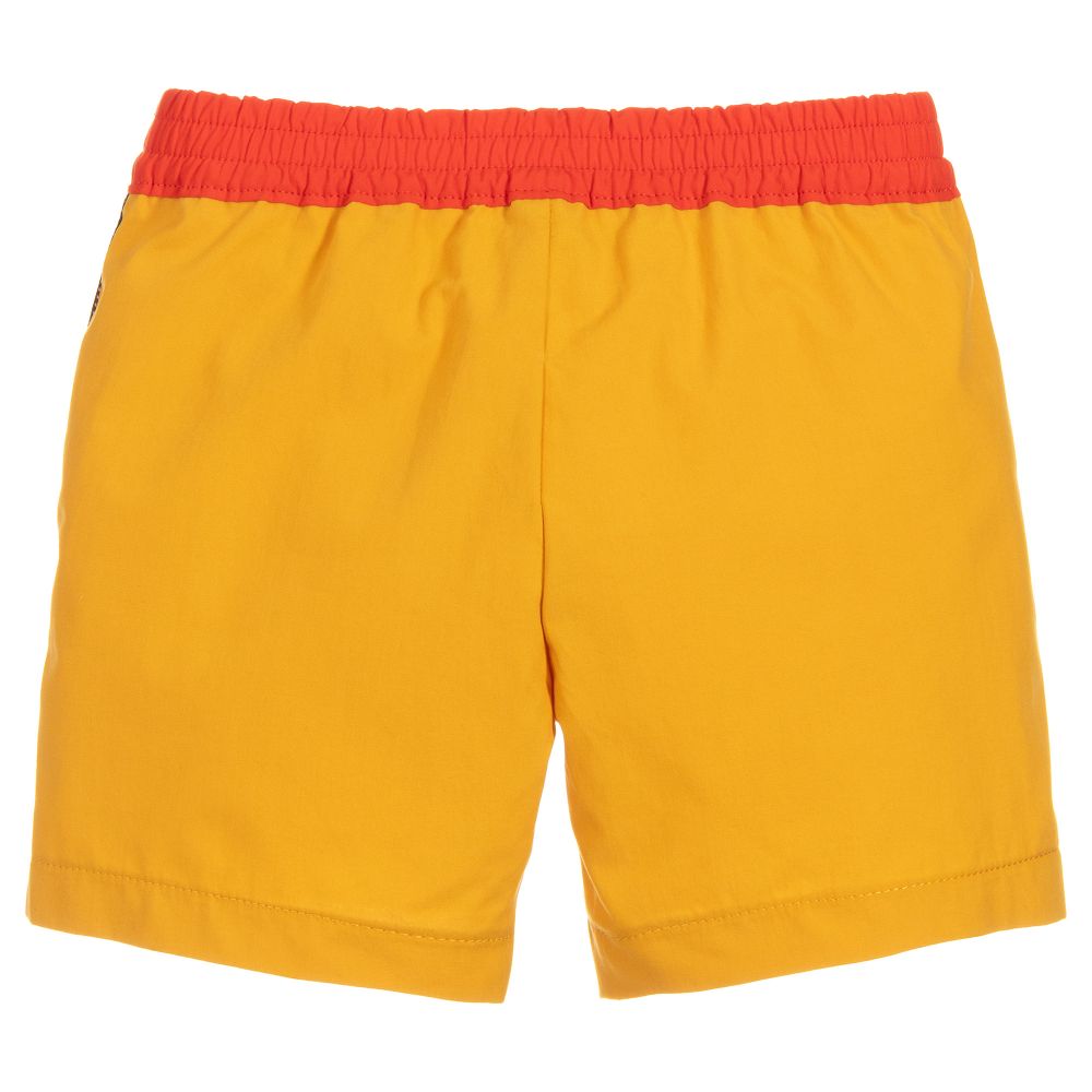 Boys Yellow & Orange Cotton Shorts