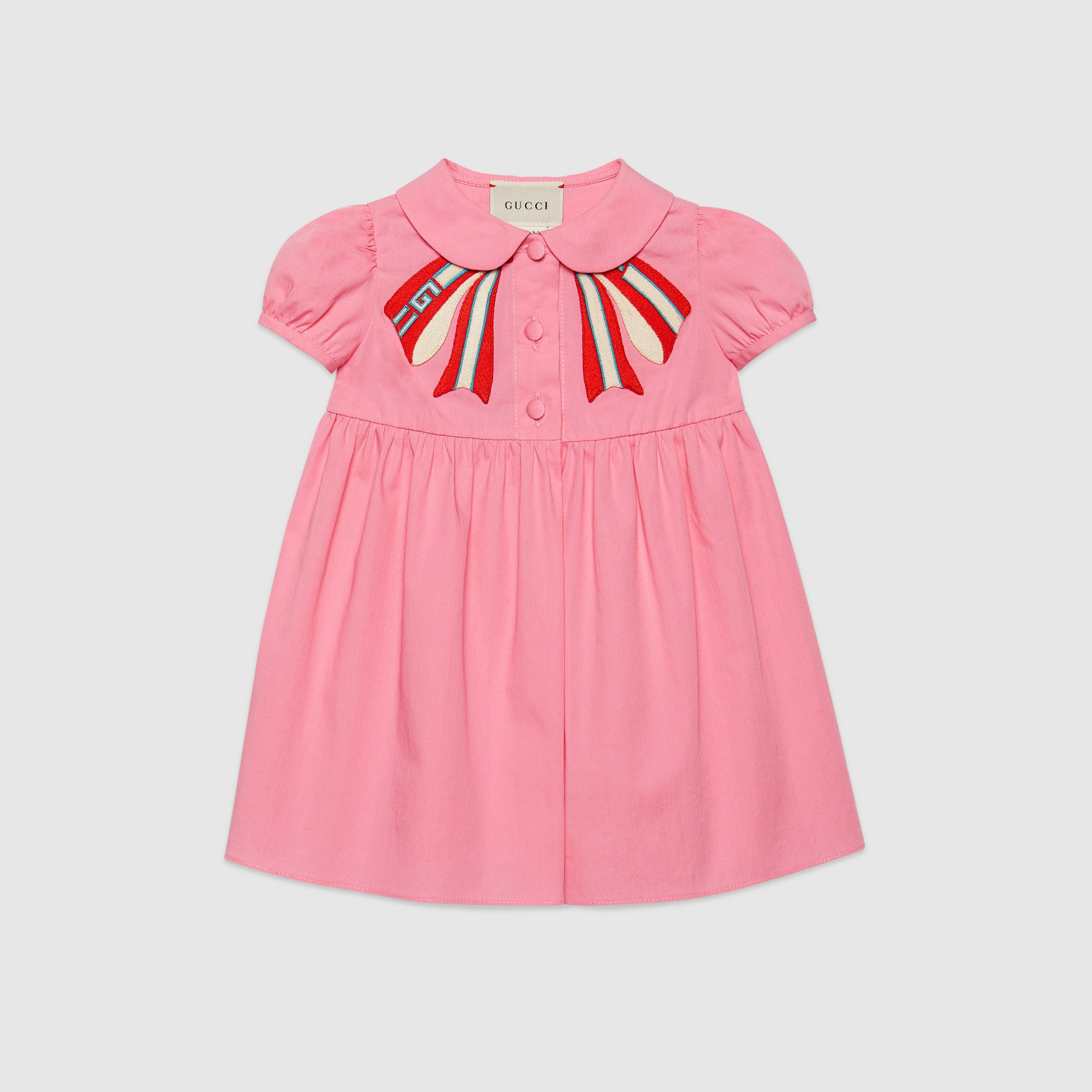 Baby Girls Pink Bowknot Cotton Dress