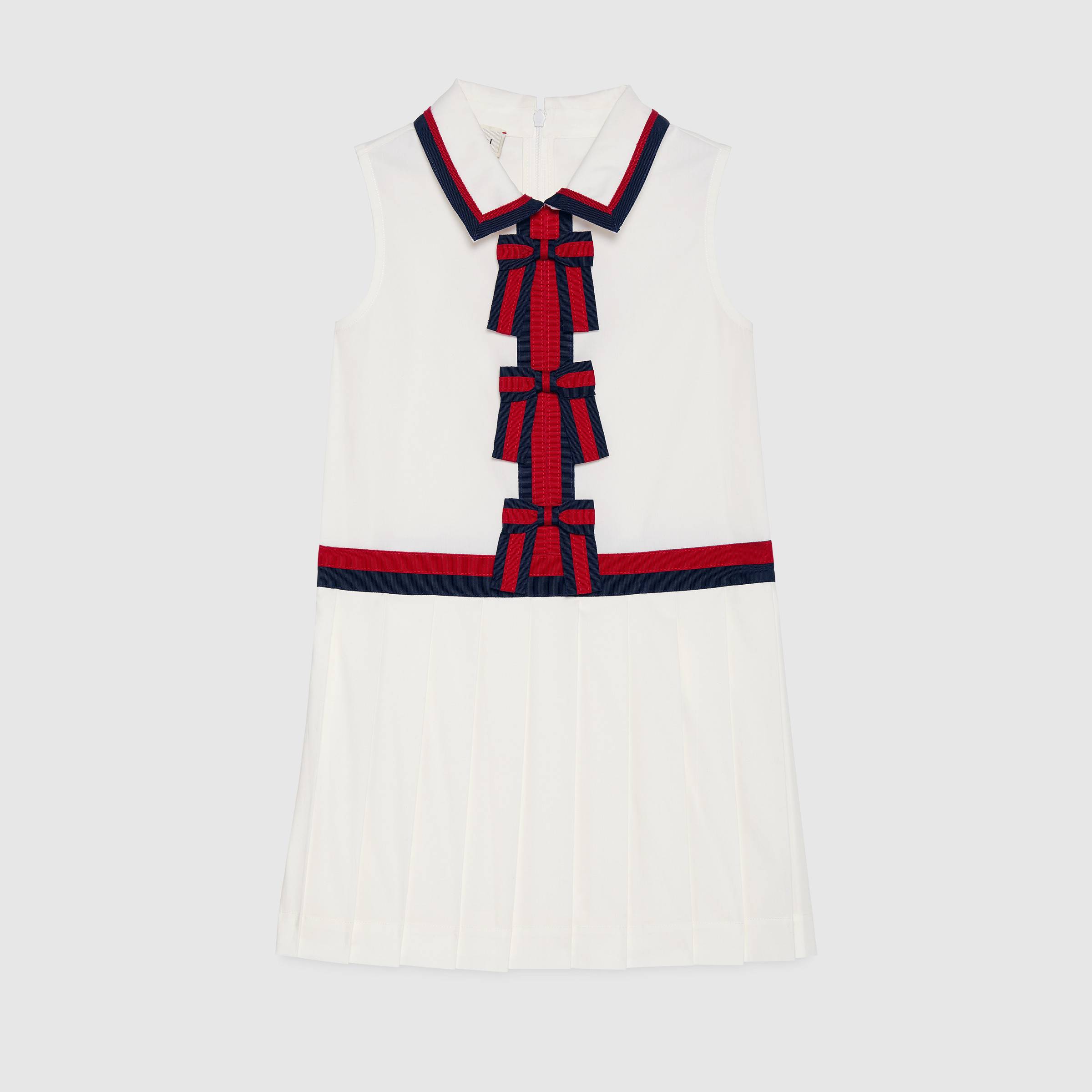 Girls White Sleeveless Cotton Dress