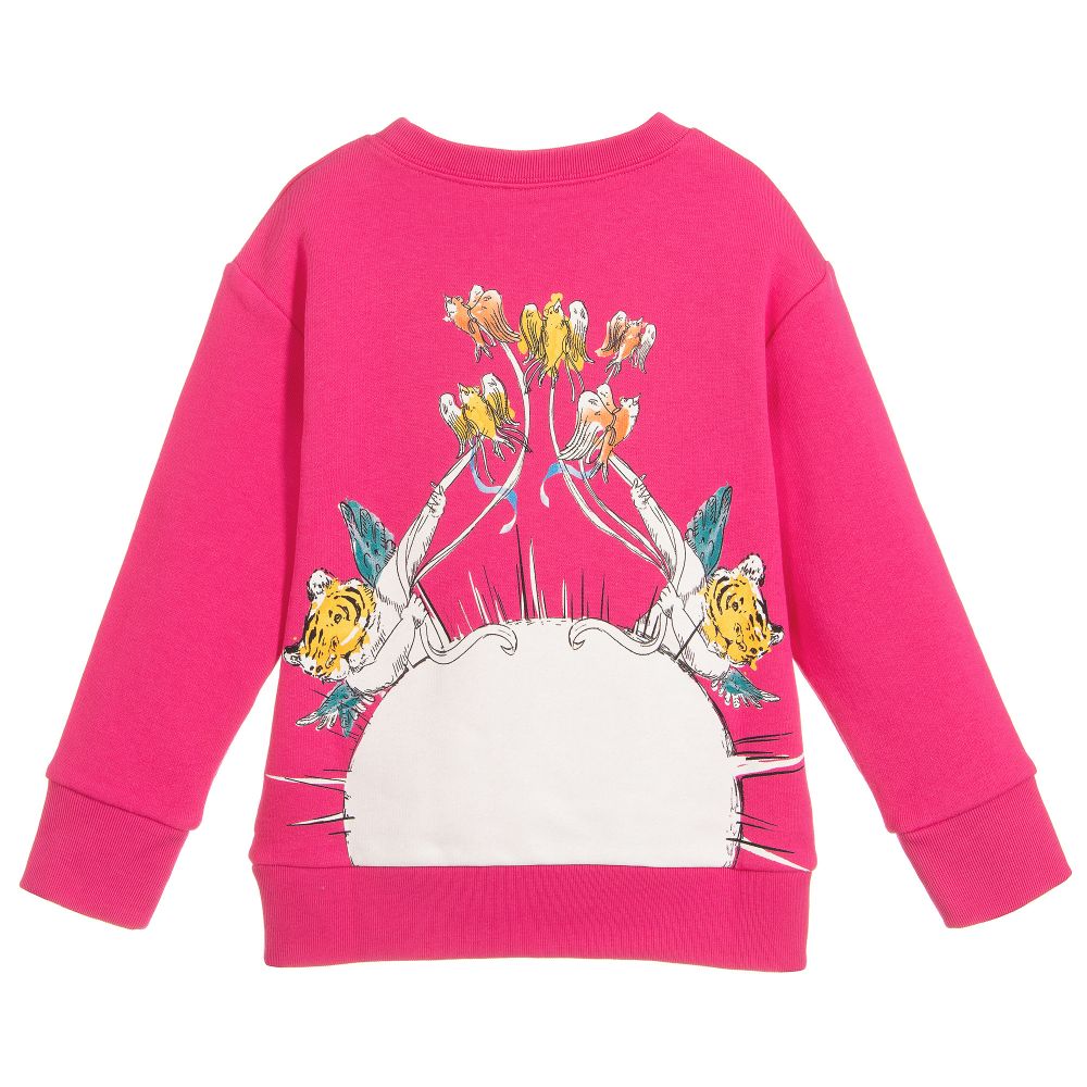 Girls Bright Fuxia Cotton Sweatshirt
