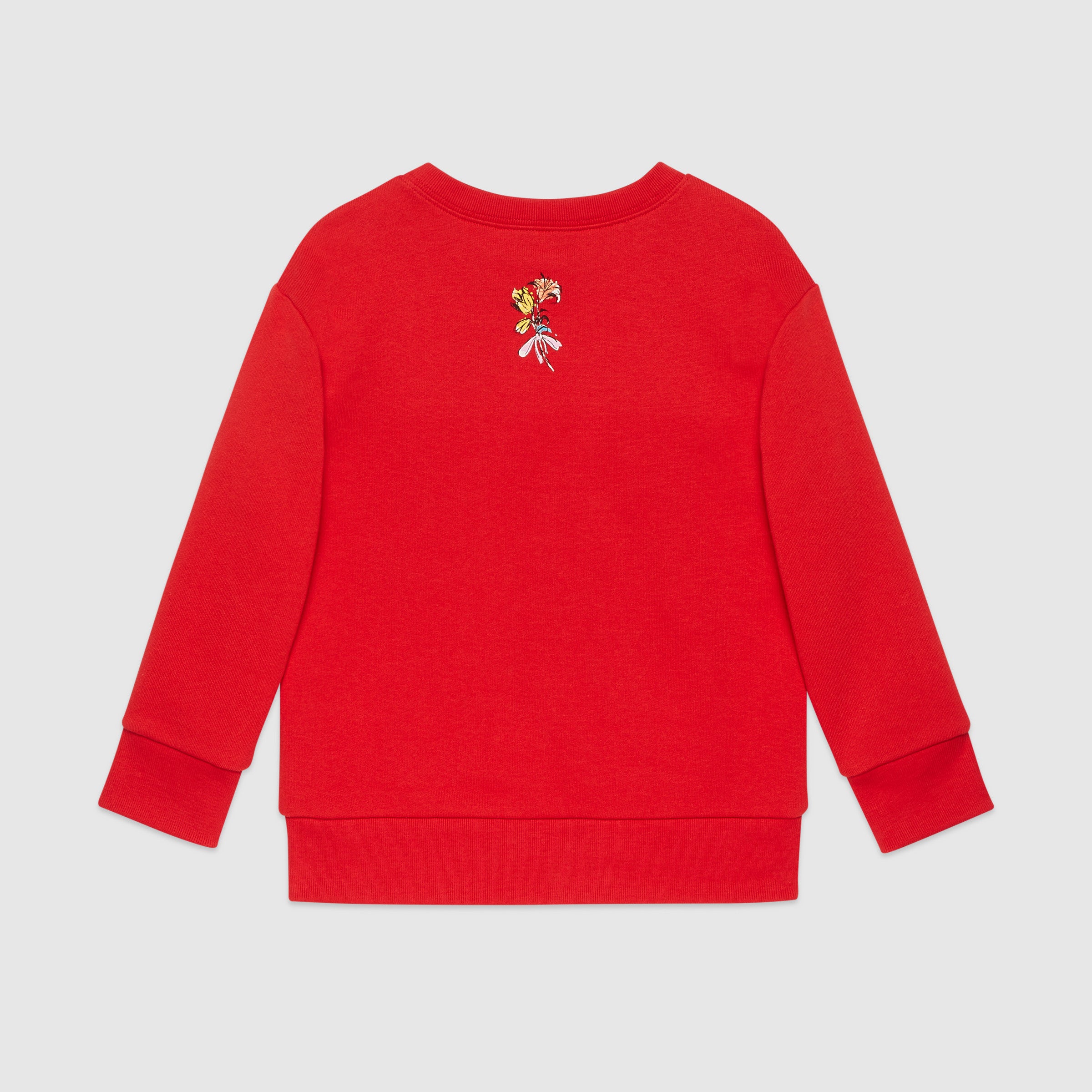 Girls Red Printed Cotton Sweatshirt