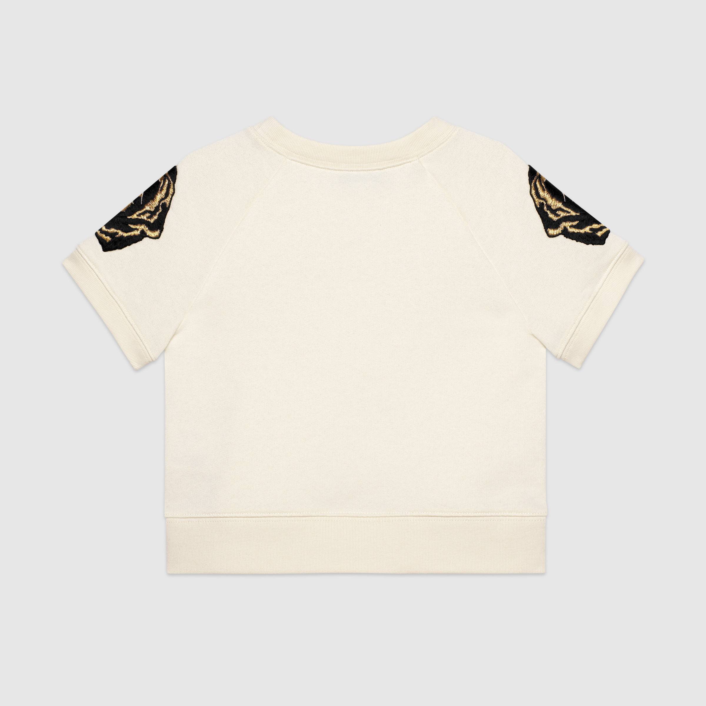 Boys Rice White Embroidered Cotton T-Shirt