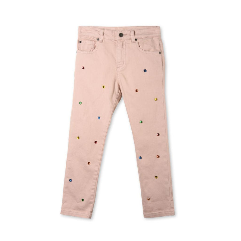 Girls Pink Cotton 'Lohan' Trouser With  Star Print Trims - CÉMAROSE | Children's Fashion Store - 3