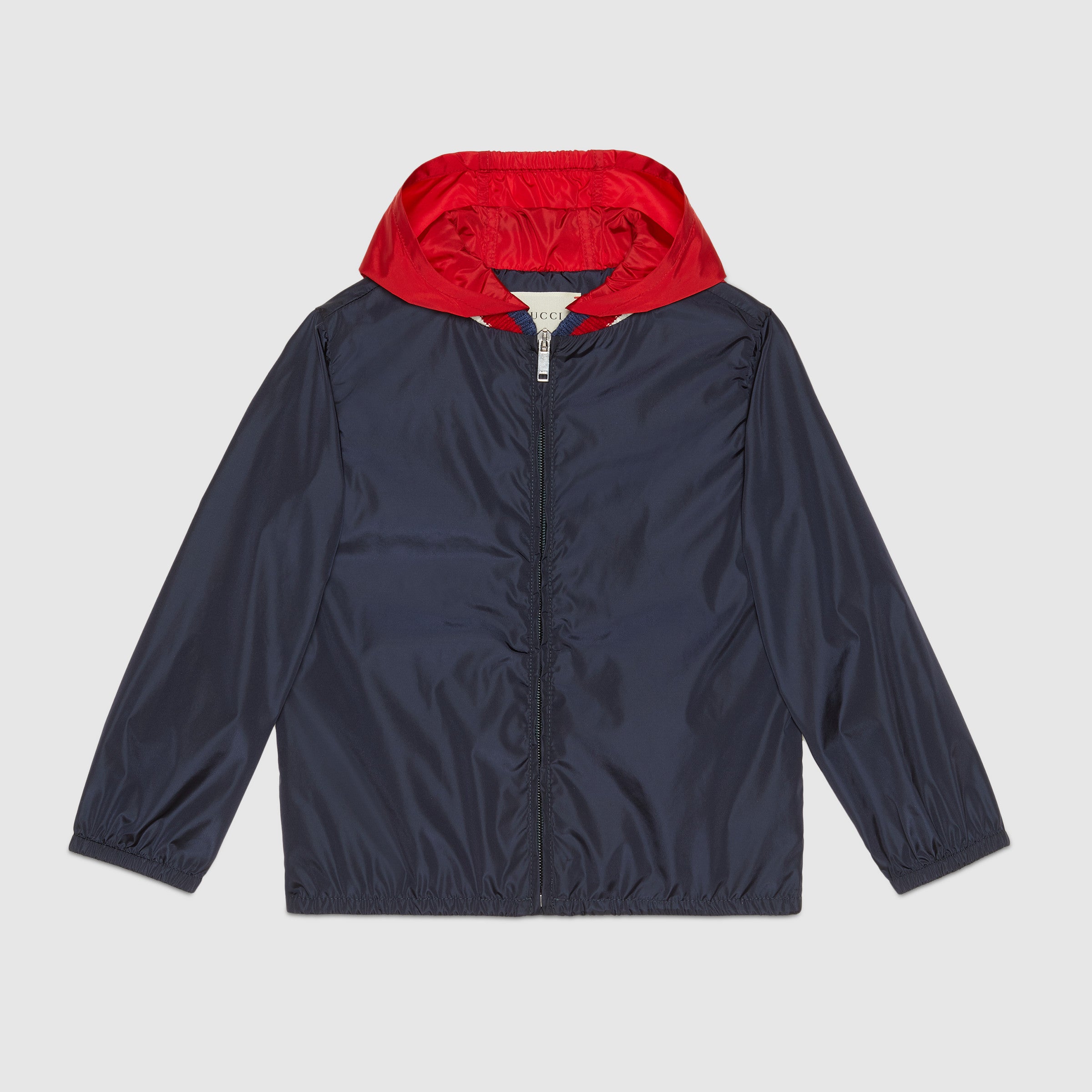 Boys Navy & Red Printed Coat
