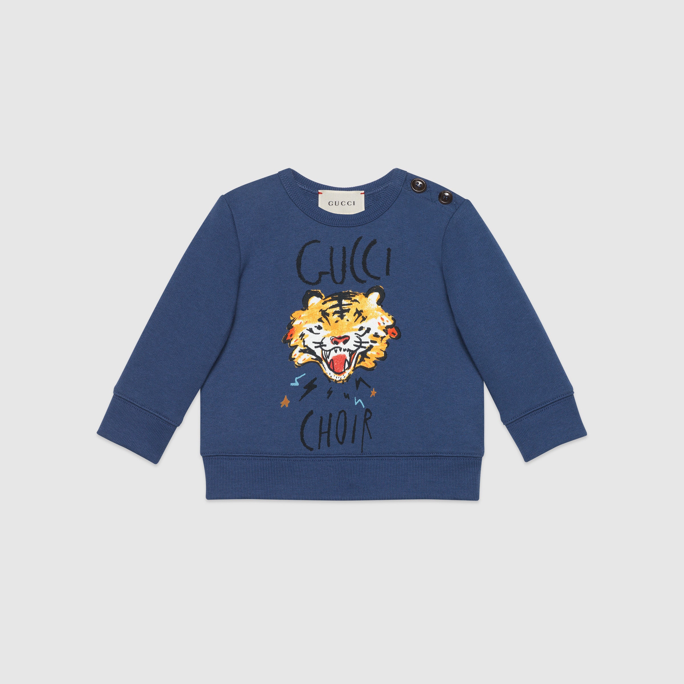 Baby Girls Blue Cotton Sweatshirt