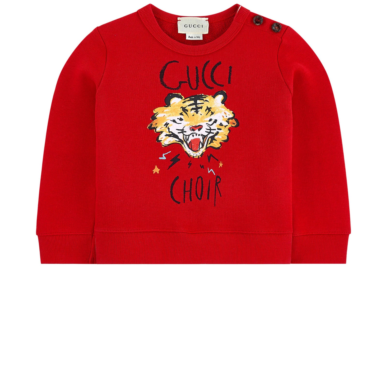Baby Girls Red Printed Cotton Sweatshirt
