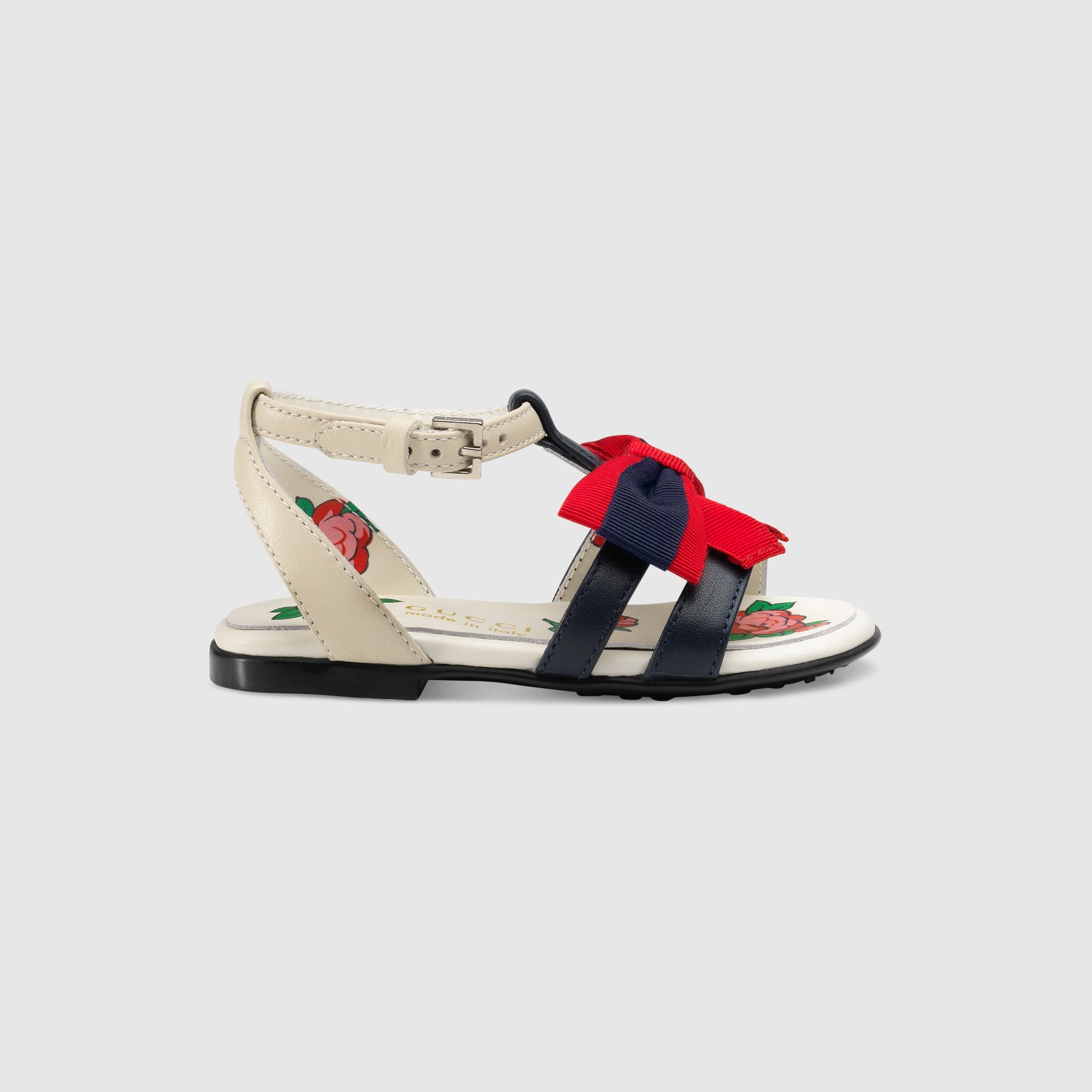 Baby Girls Rice White & Red Bowknot Sandals