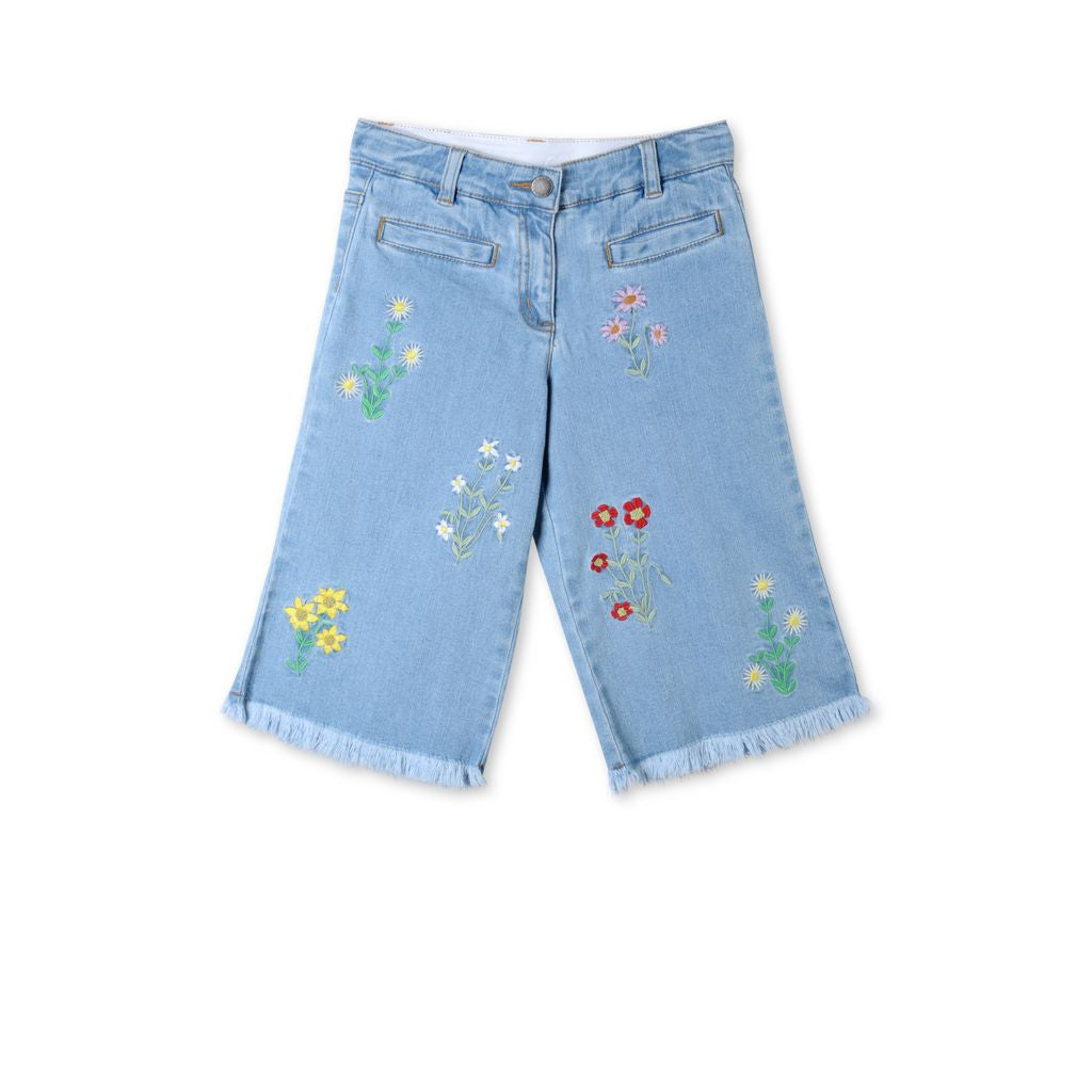 Girls Light Blue Floral Embroidered Edith Jean - CÉMAROSE | Children's Fashion Store - 1