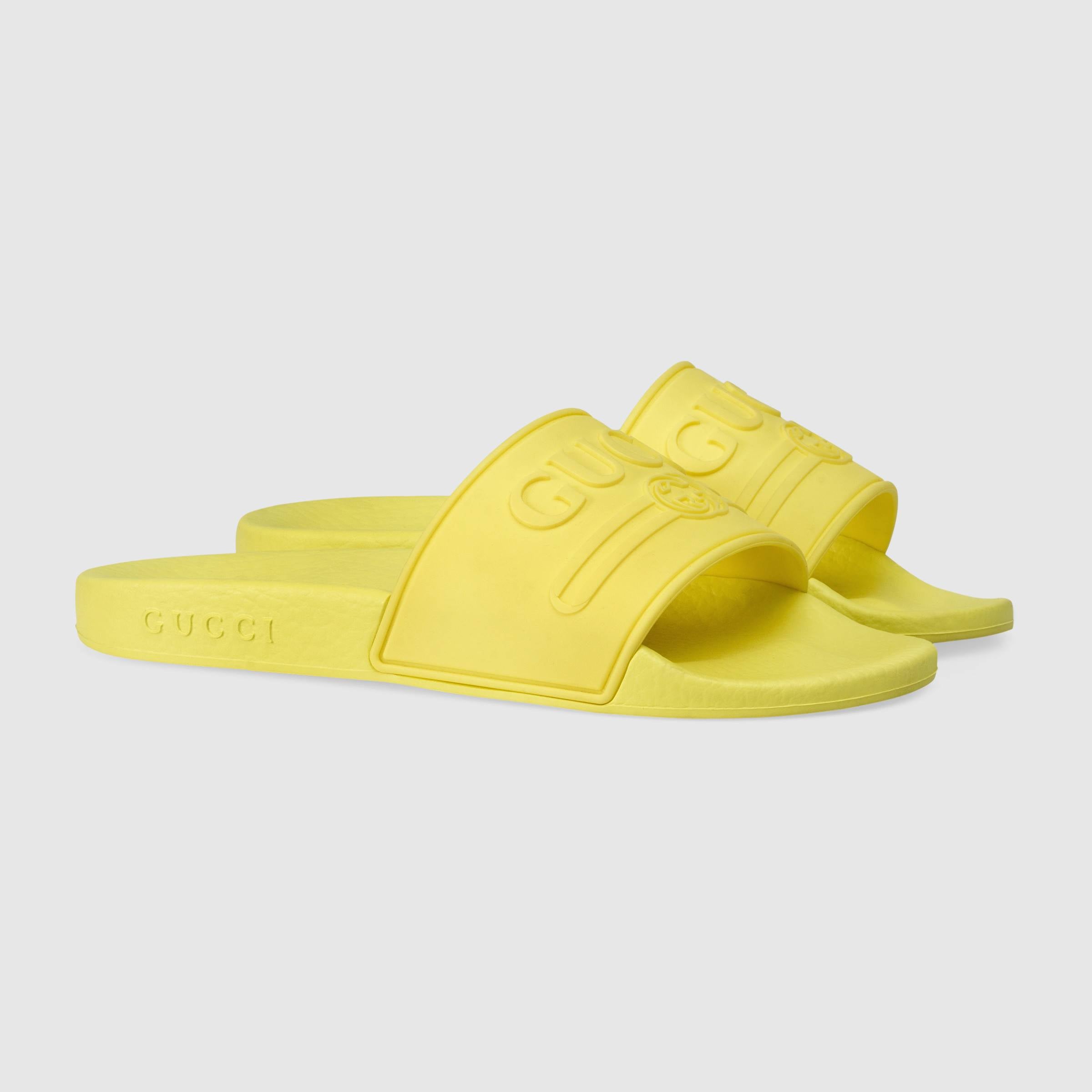 Girls Yellow Logo Sandals