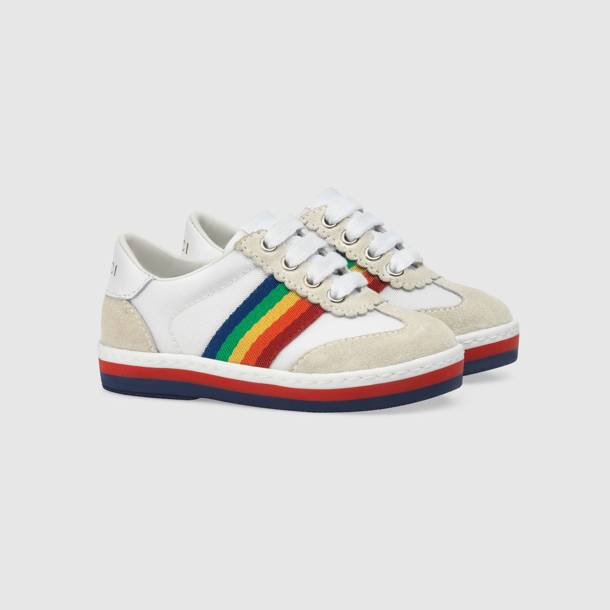 Baby White & Chromatic Stripes Shoes
