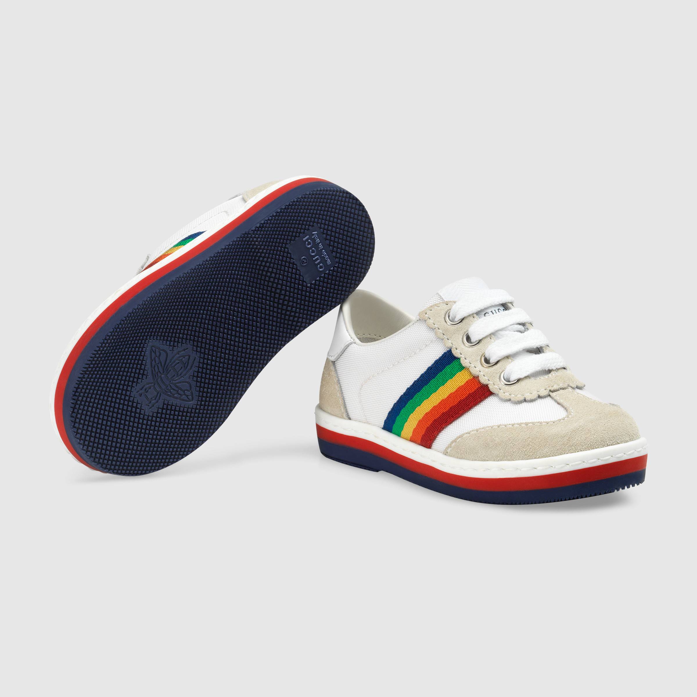 Baby White & Chromatic Stripes Shoes